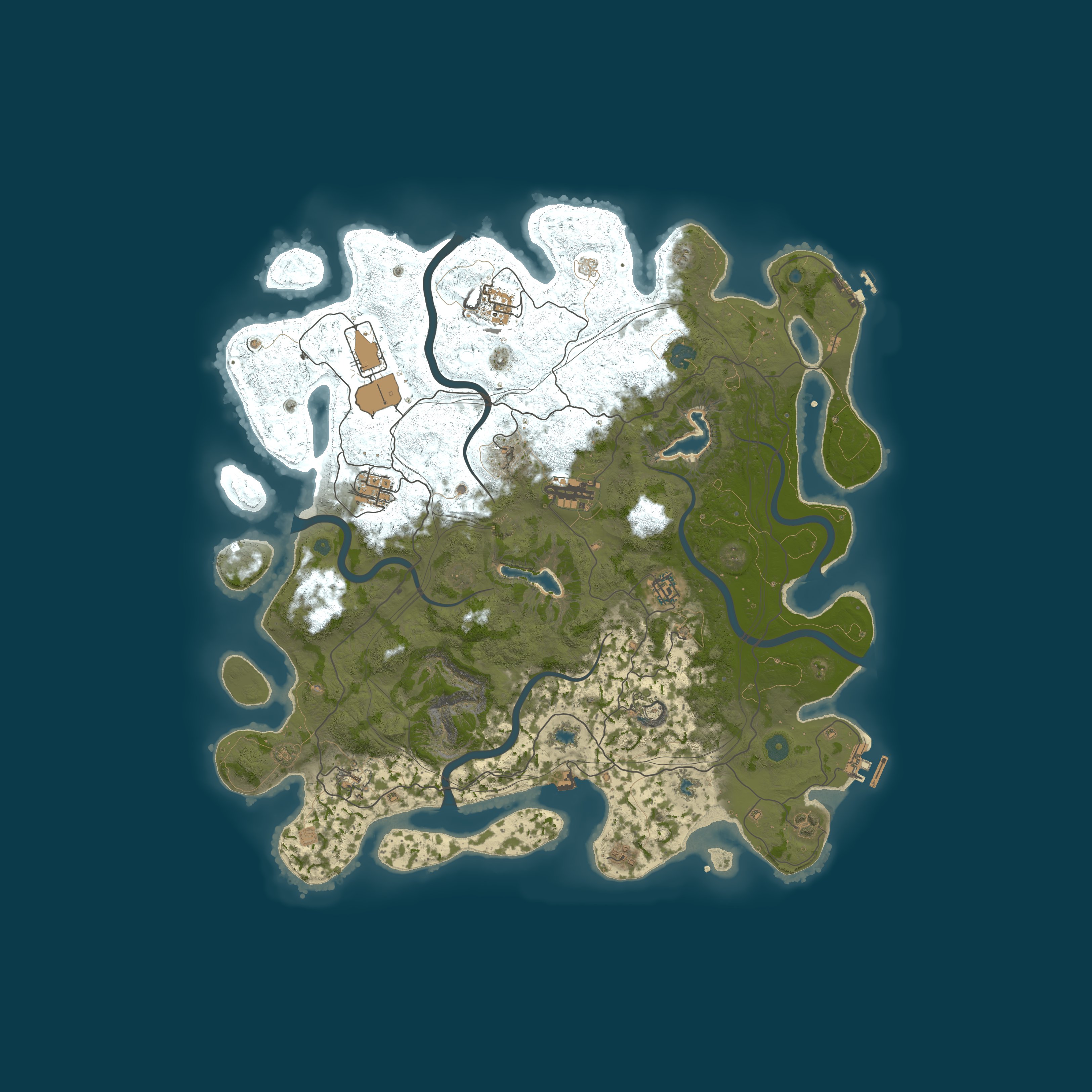 Map for NEVERLAND X50 PVE, custom weapons, raidable bases, abandoned ba