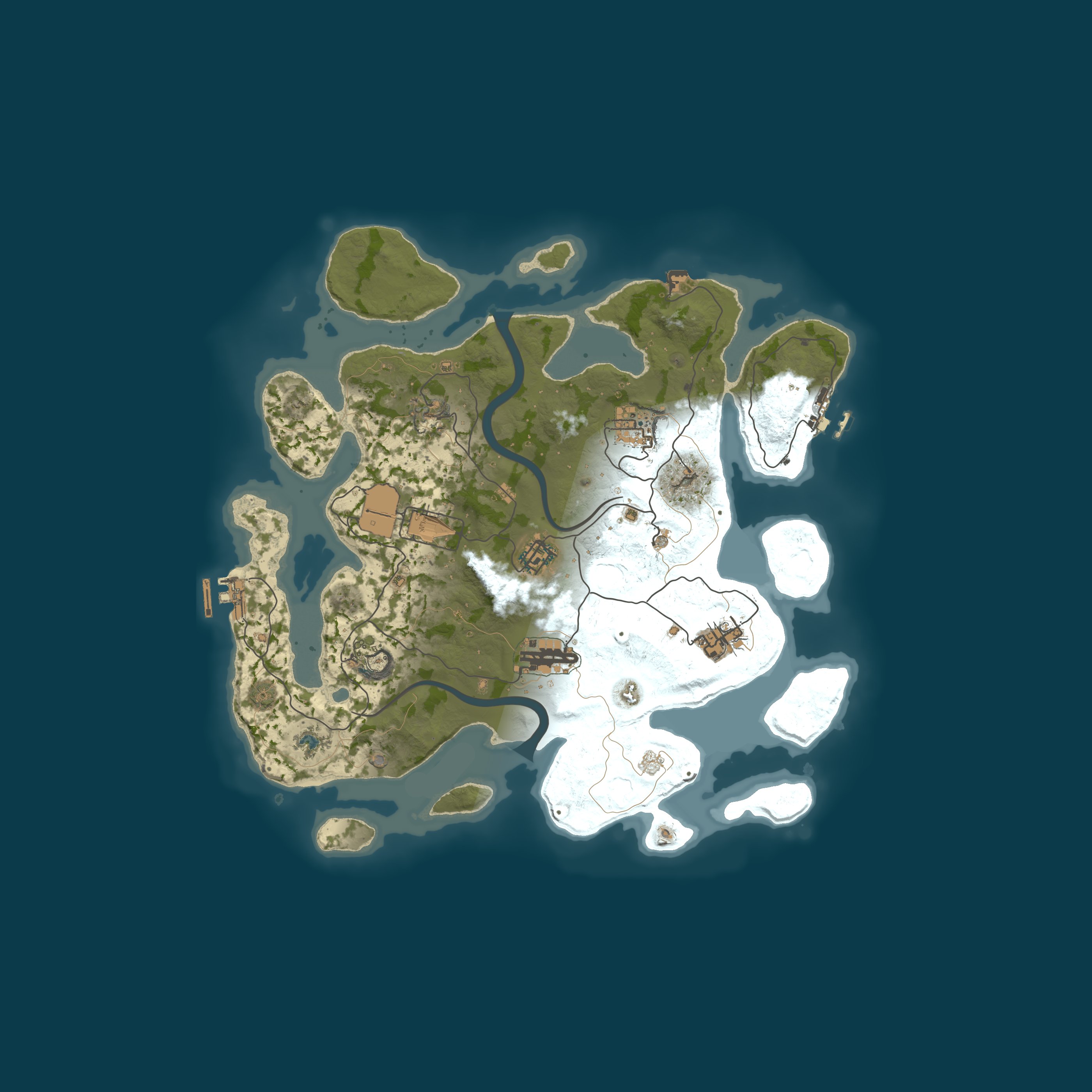 Rustix Maps FPS+, size 3600, seed 1996168539