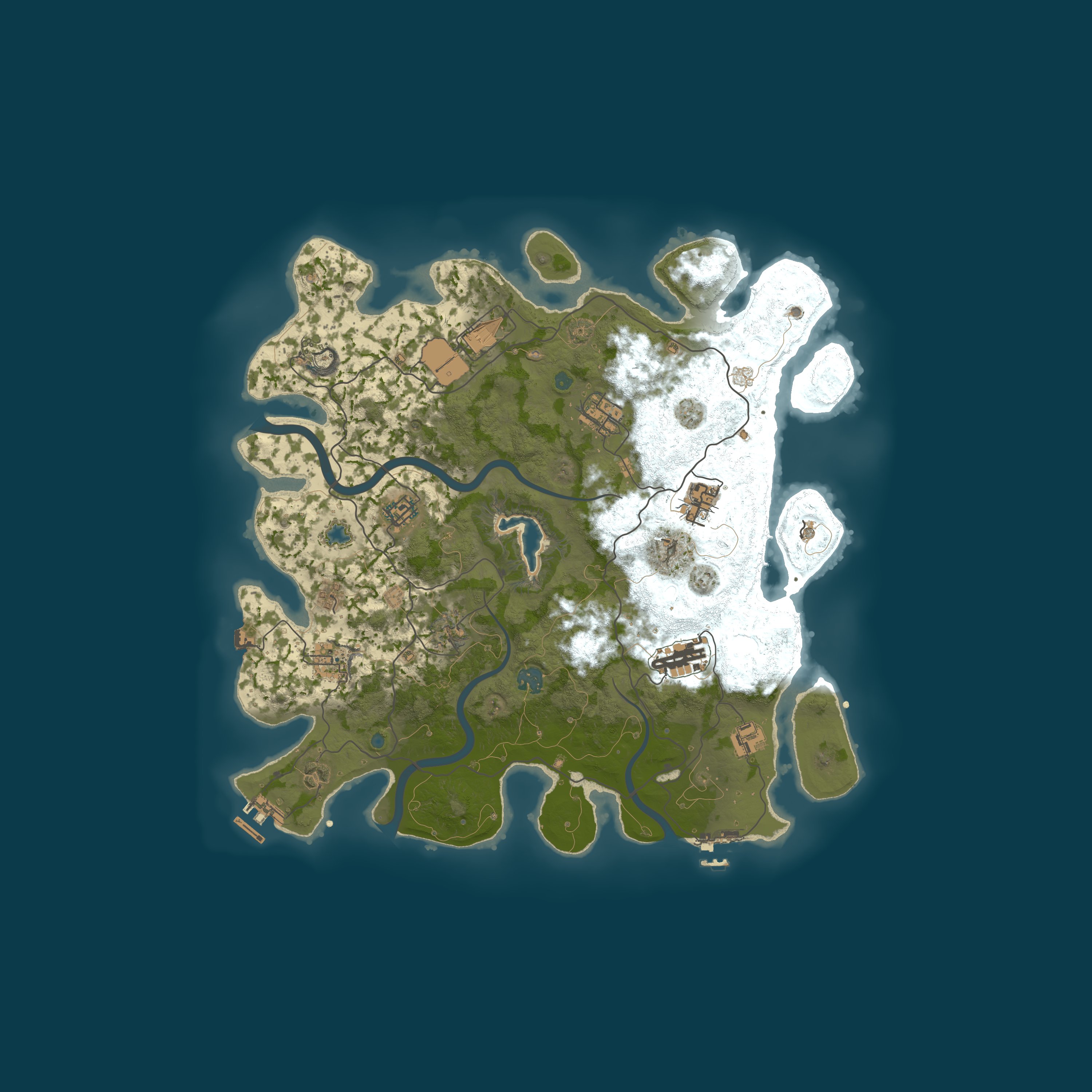 Map for Rustic Dream Stream | RP Village + PVP Domes