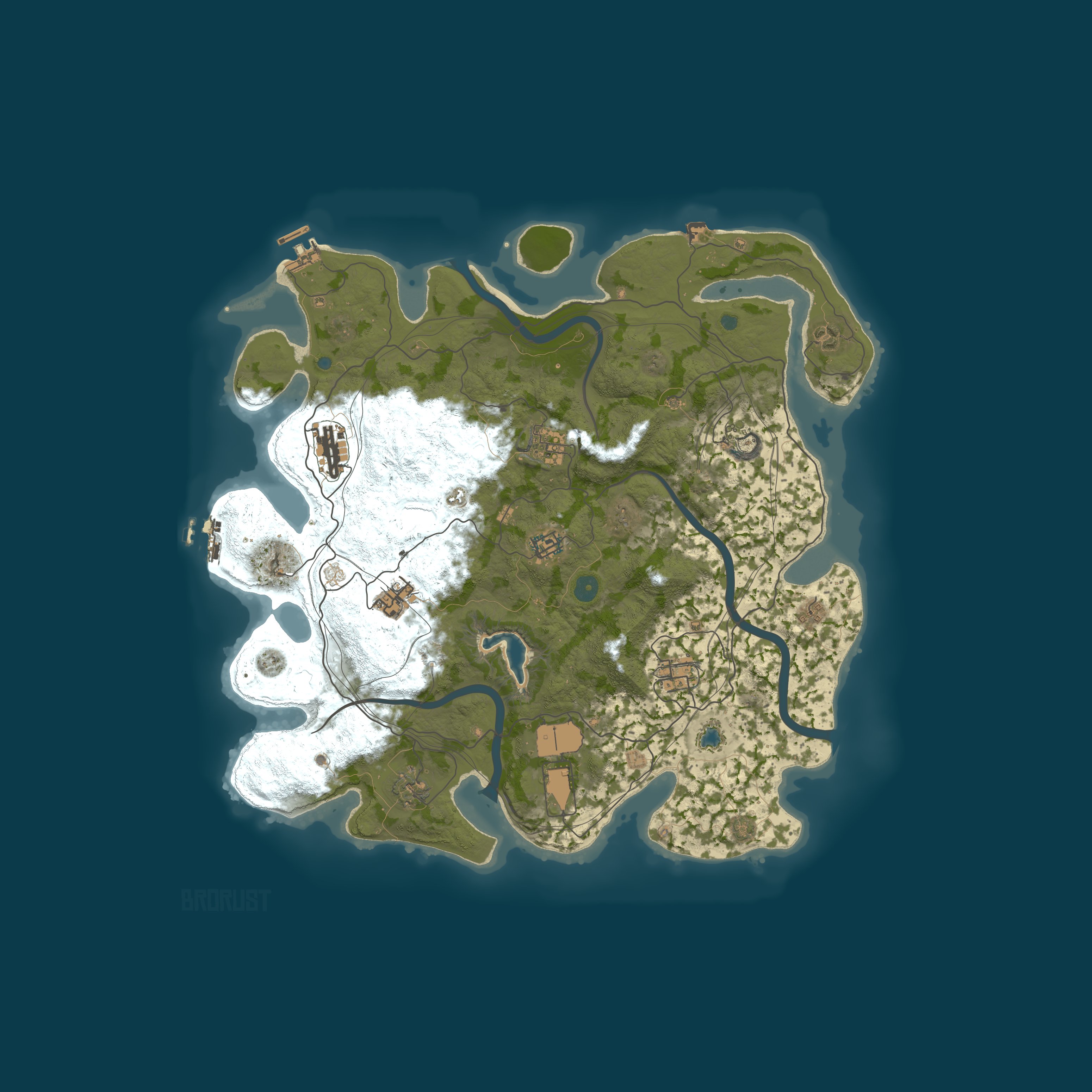 Map for #3 BroRust X50/X100|G WIPE 24.03|MAX5|NoBP|Loot+|Copter