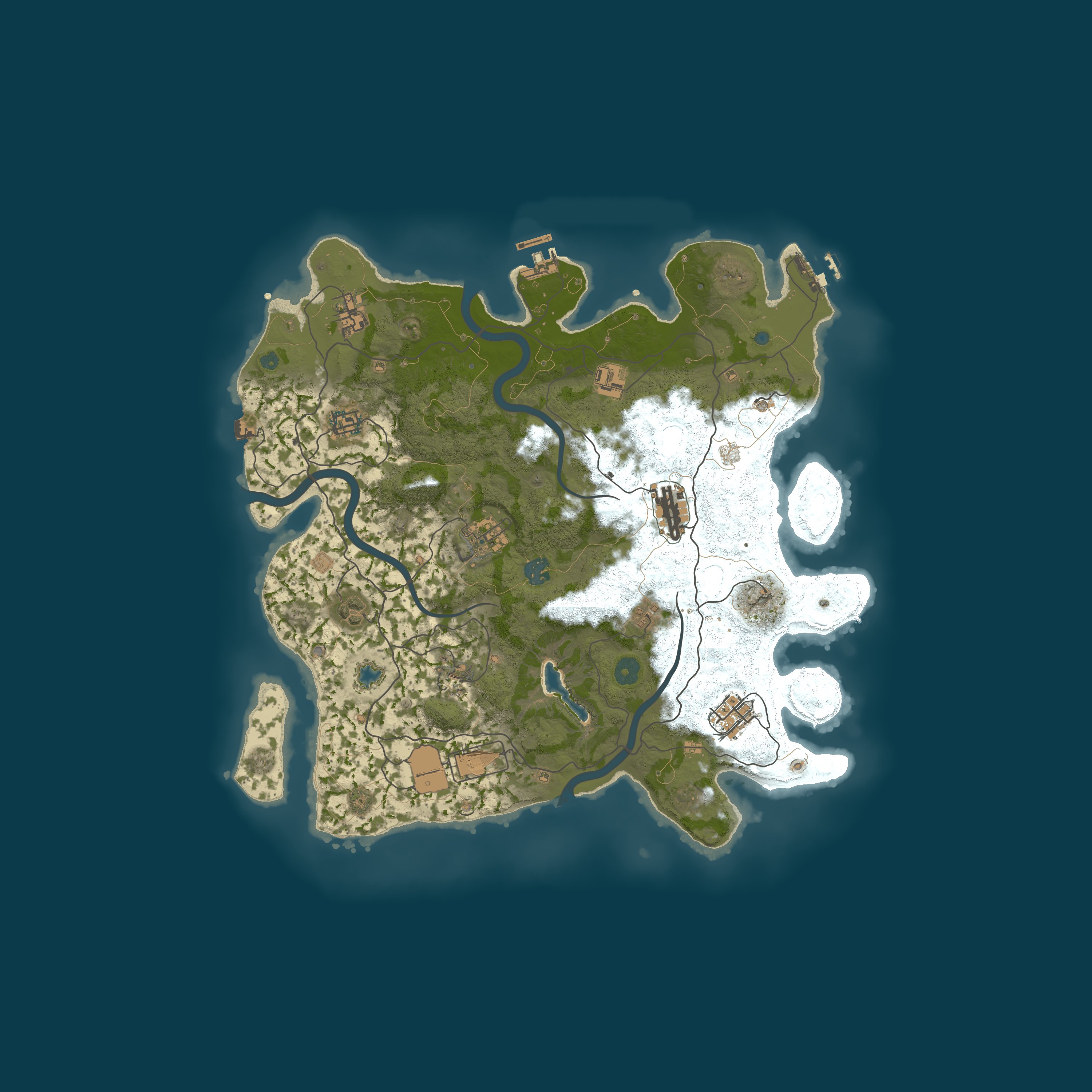 Map for [PvE] - VANGUARD RUST - PvE, No killing, No Raiding, 1/2 decay.