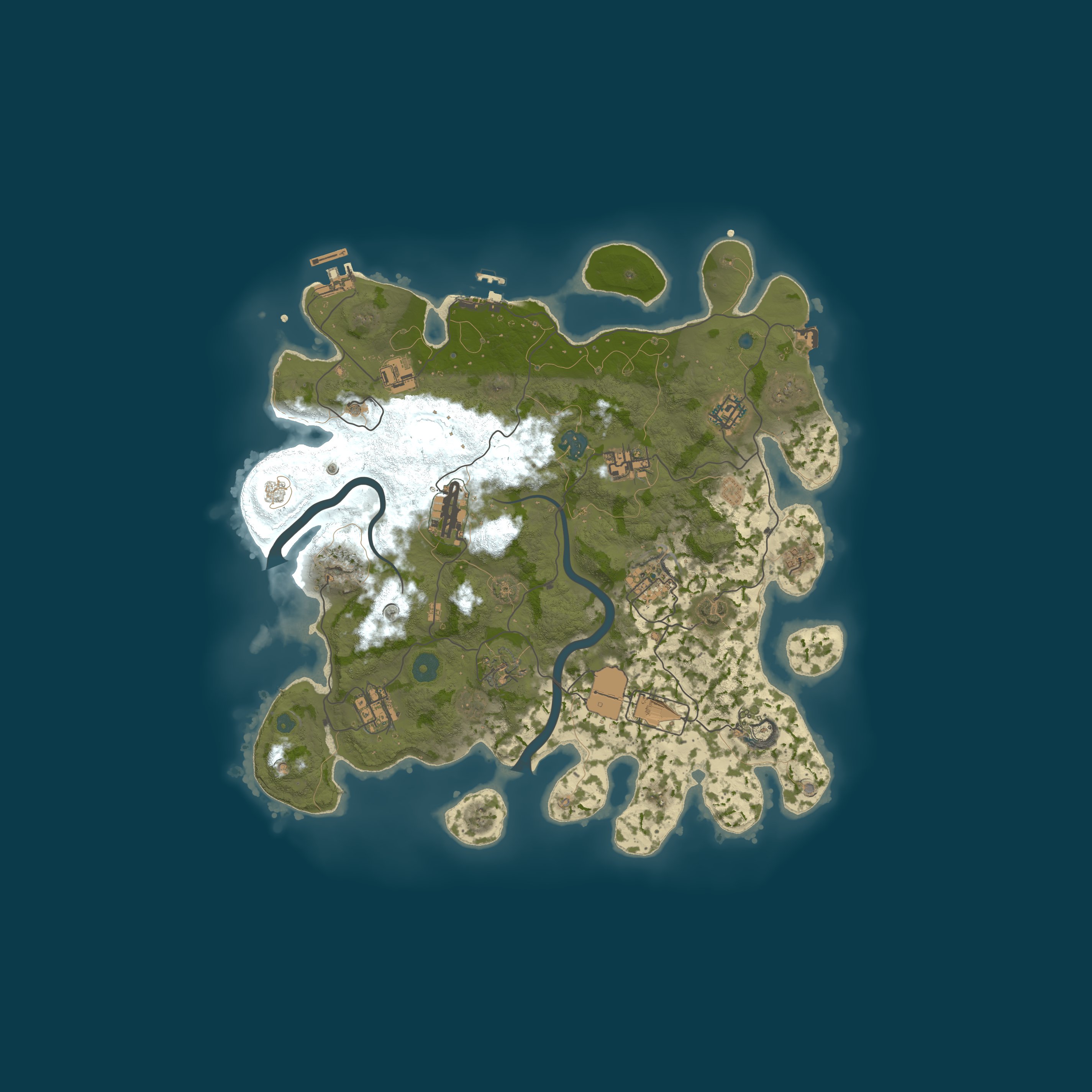 Procedural Map, size 3700, seed 34870643