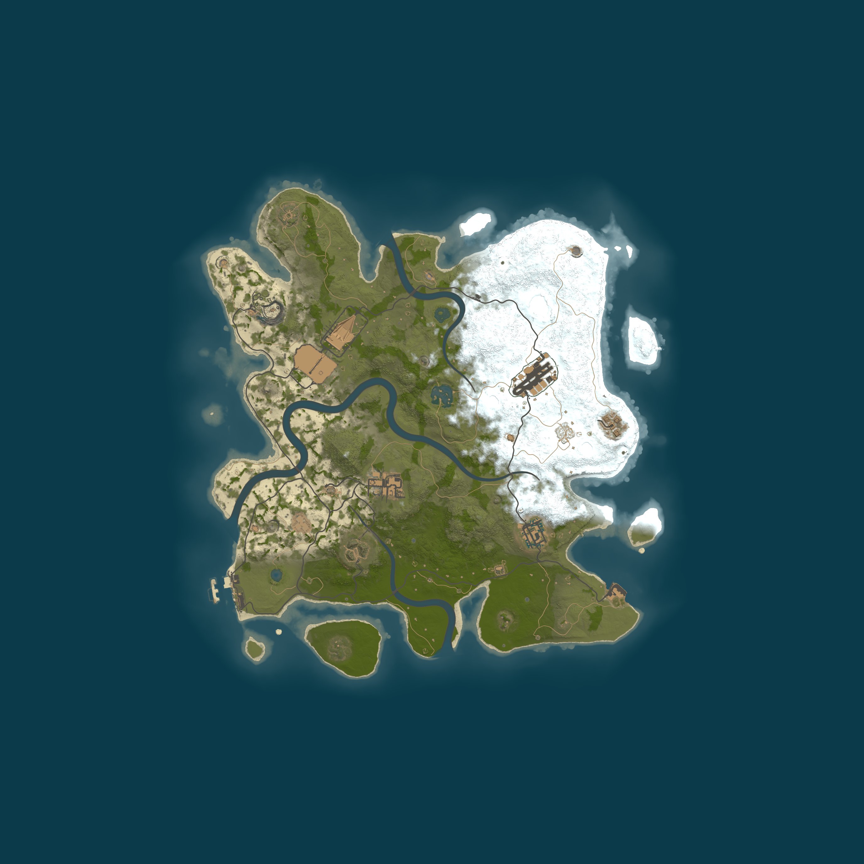 Map for NEON | Rust X5 Clans, Events, Raid Bases, LOOT+, free VIP