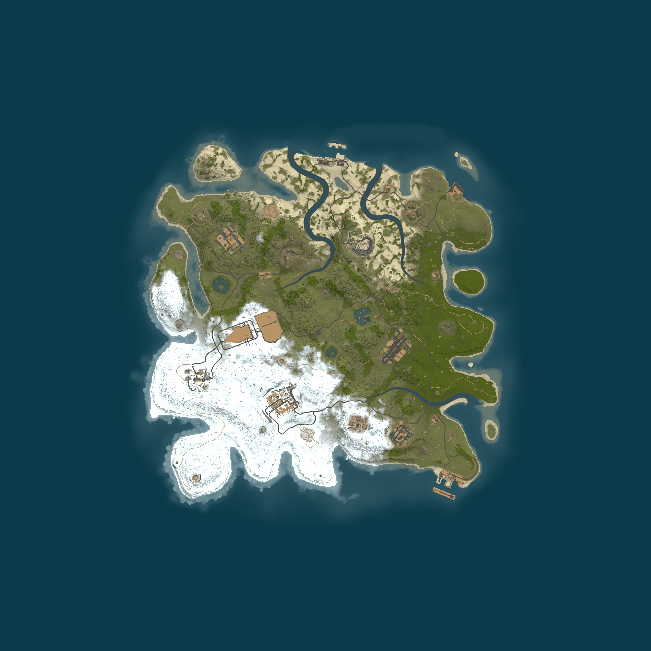 Map for Chilled RUST 3X | RaidableBases | SkillTree | PvE