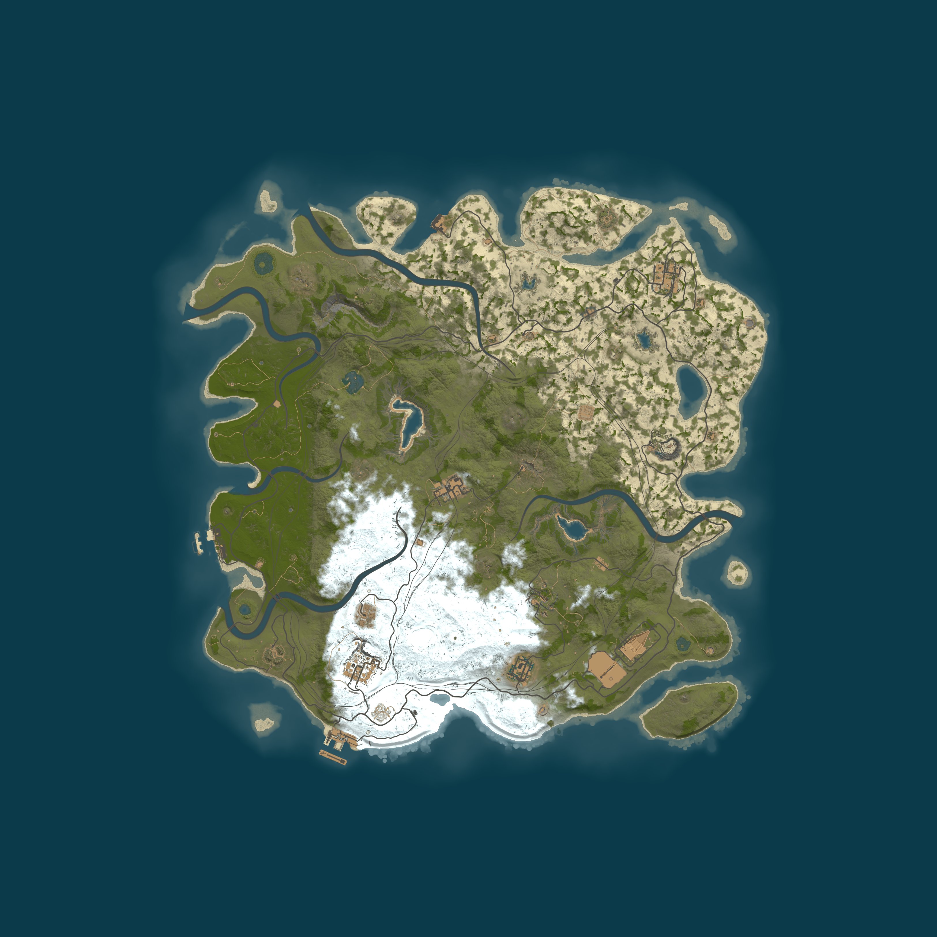 Map for [JP] RustEZ Scourge PvE | Zombies | No Raiding | No Killing