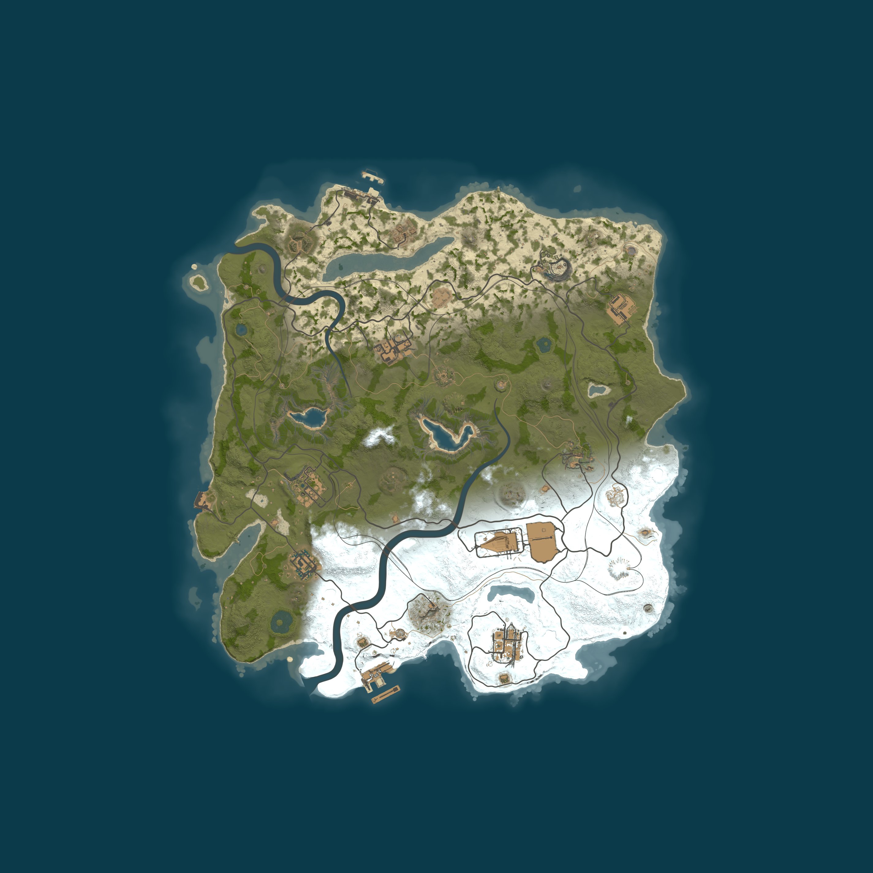 Procedural Map, size 3700, seed 1337