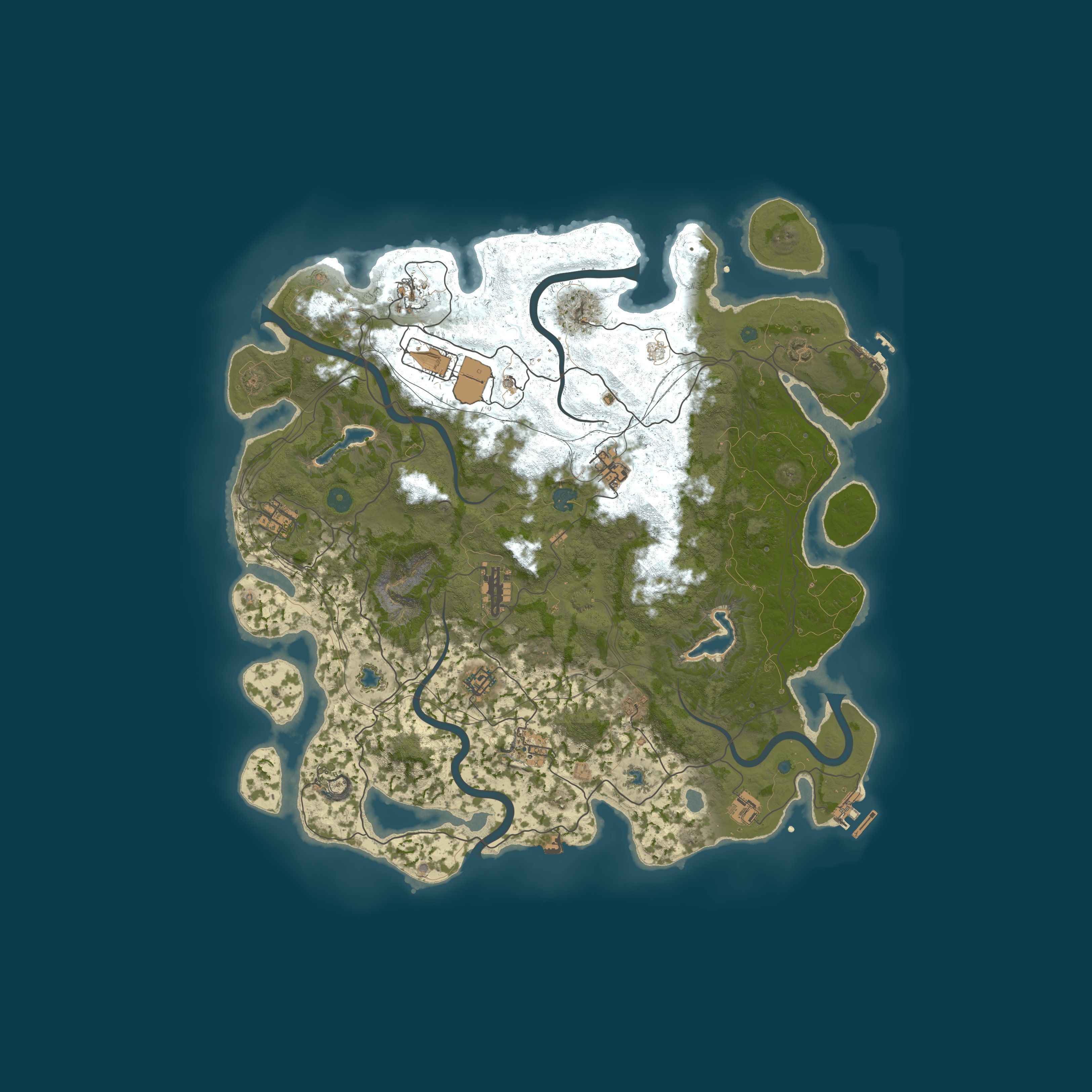 Map for Rust Explora / PVE + PVP zones / Raidable Bases / Convoy / Sput