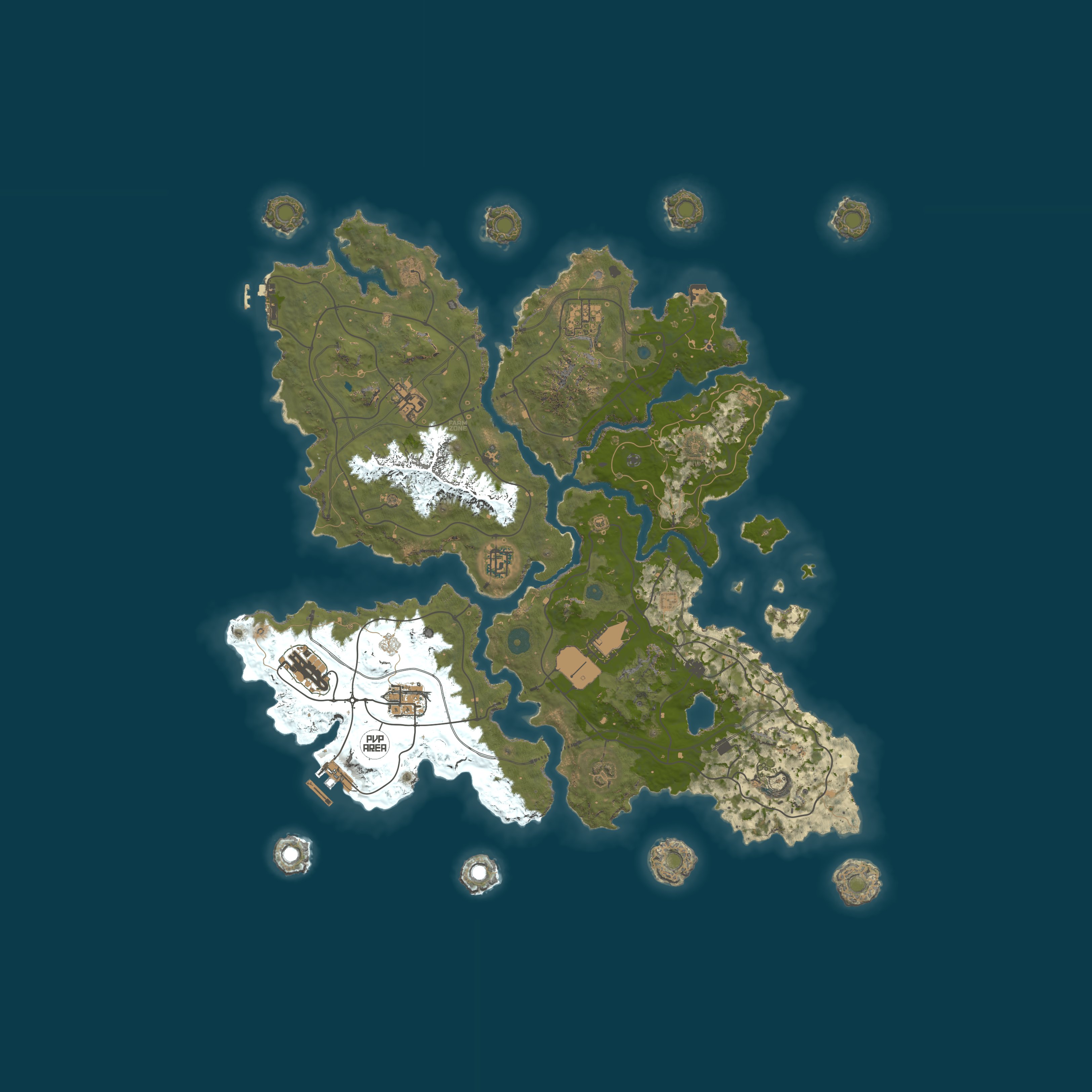Map for [PVE] FarmRust | X3-X5 | Quest | ZOMBIE | Events