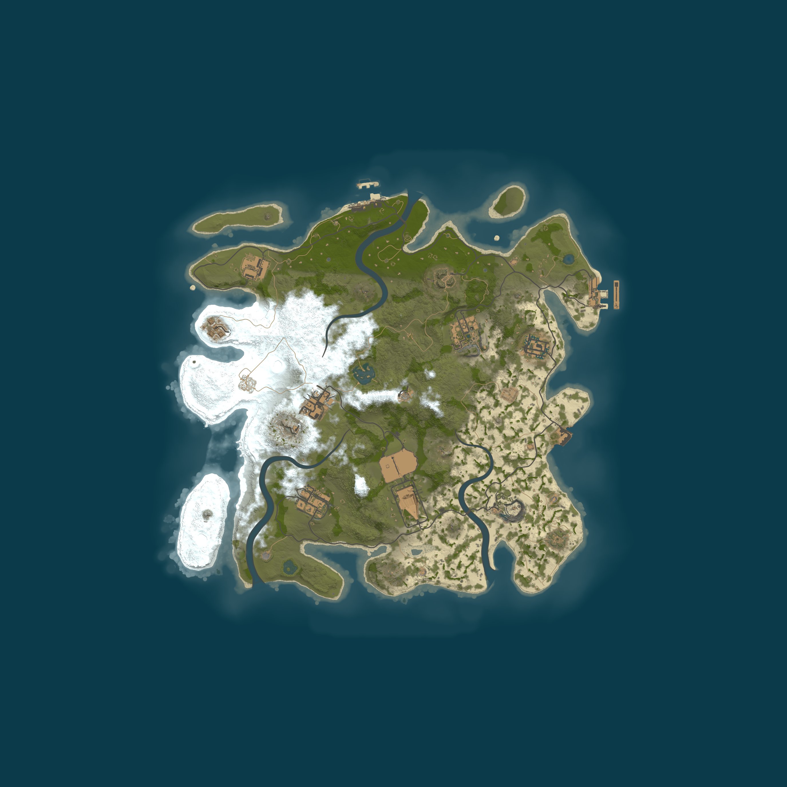 Procedural Map, size 3500, seed 1025640786