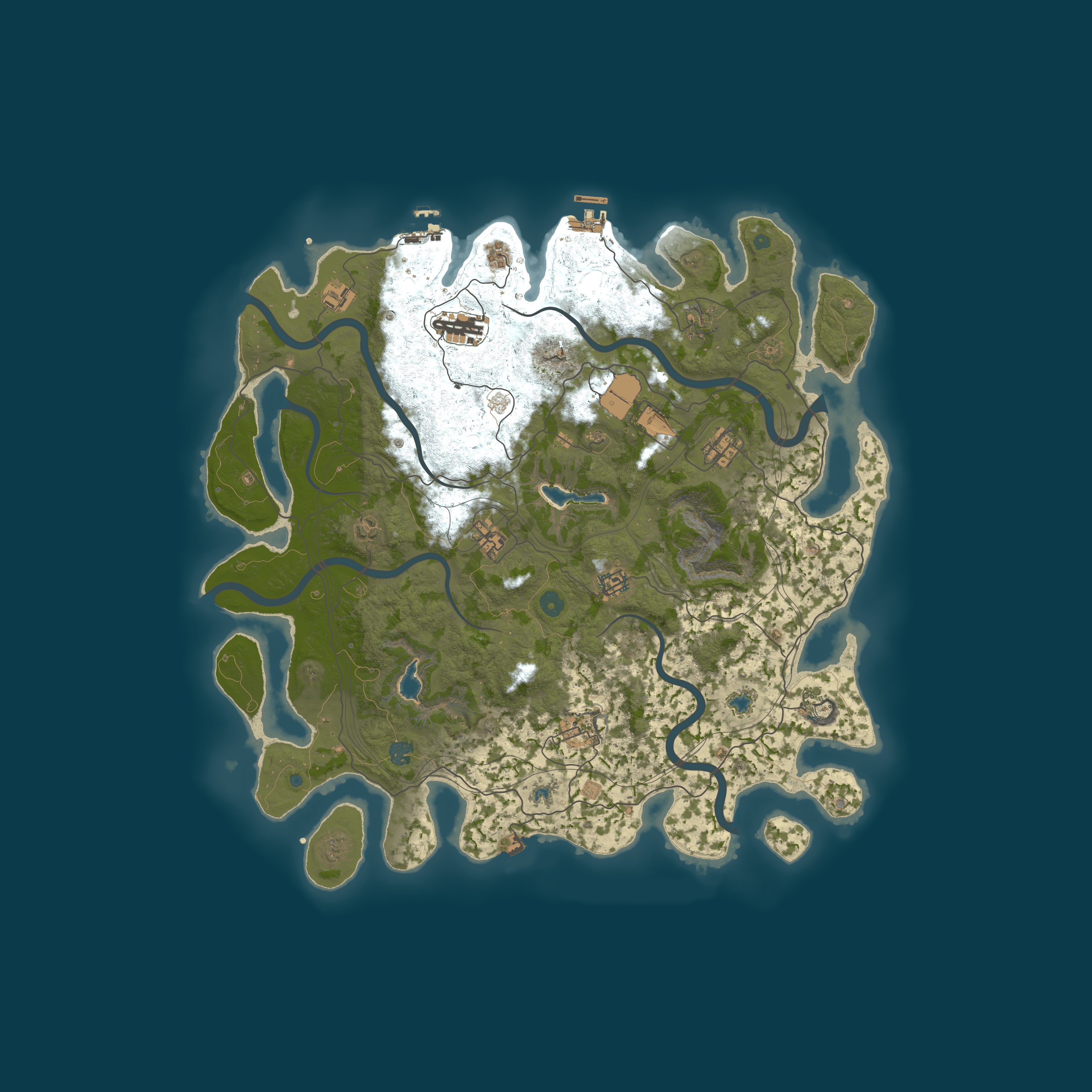 Map for Pixel Rust 5x Solo/Duo/Trio EU