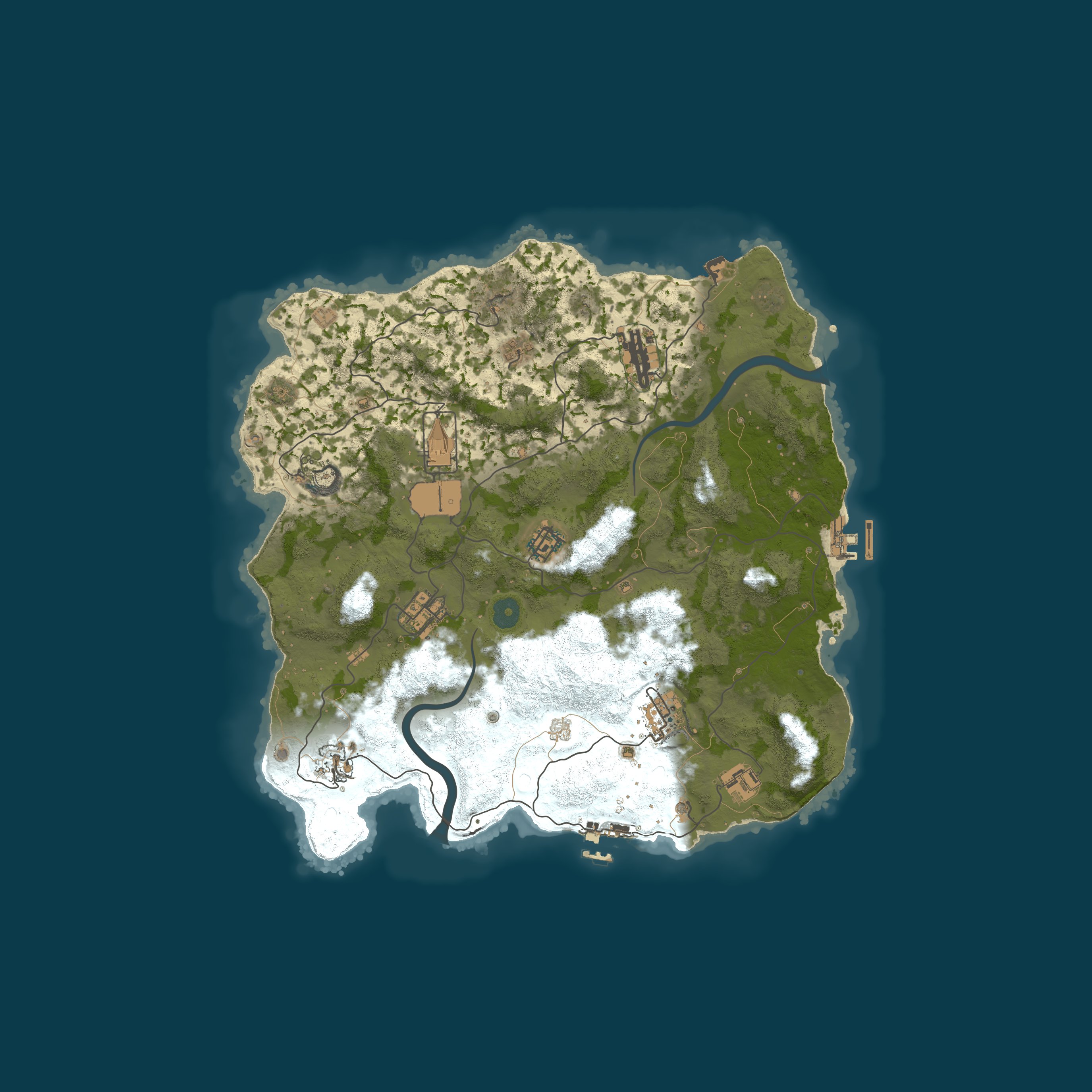 Procedural MapFPS+, size 3500, seed 1