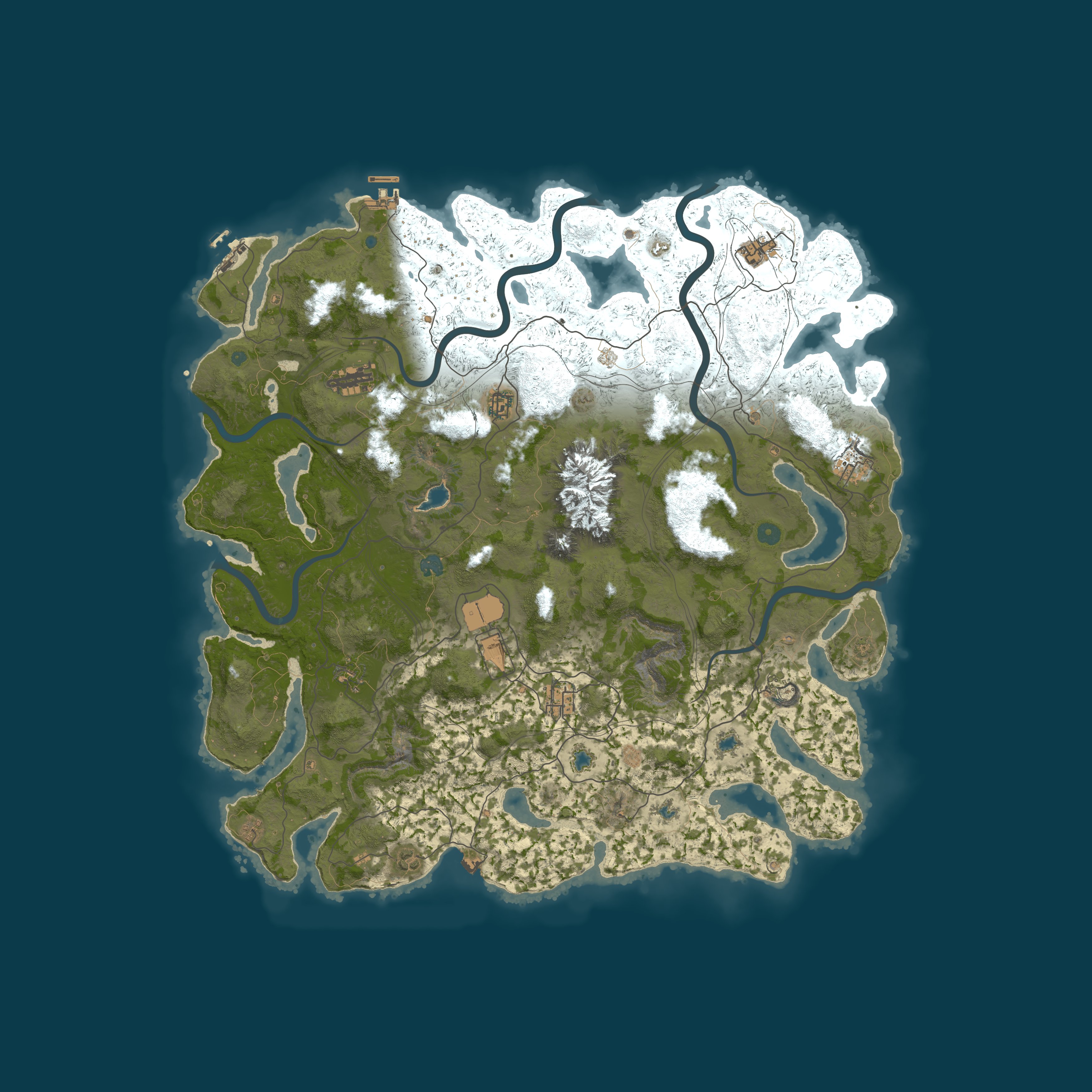 Map for Rust4Noobs | PvE | Softcore | 25% Upkeep | Monthly | No BP Wipe