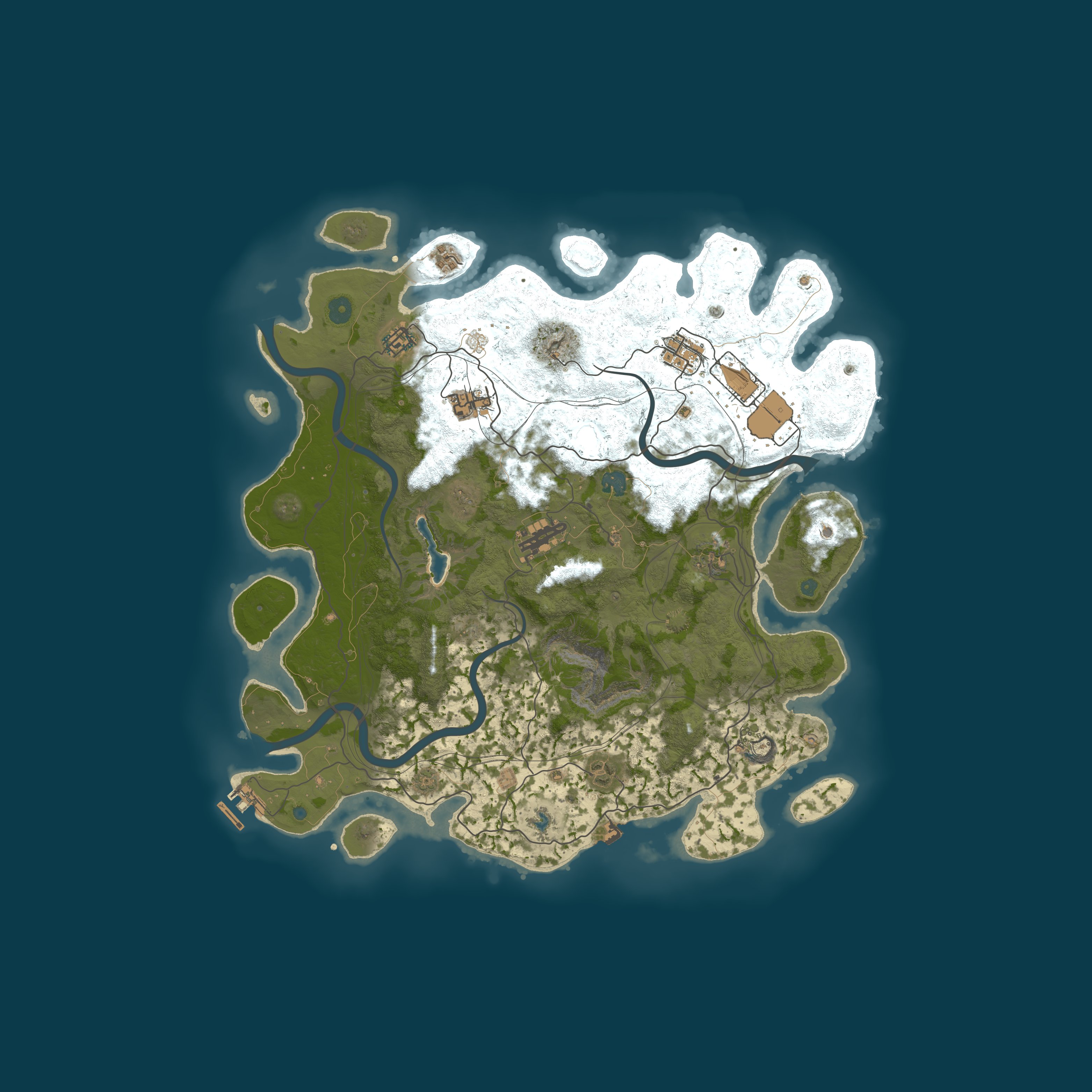 Map for NEVERLAND X50 PVE, custom weapons, raidable bases, abandoned ba