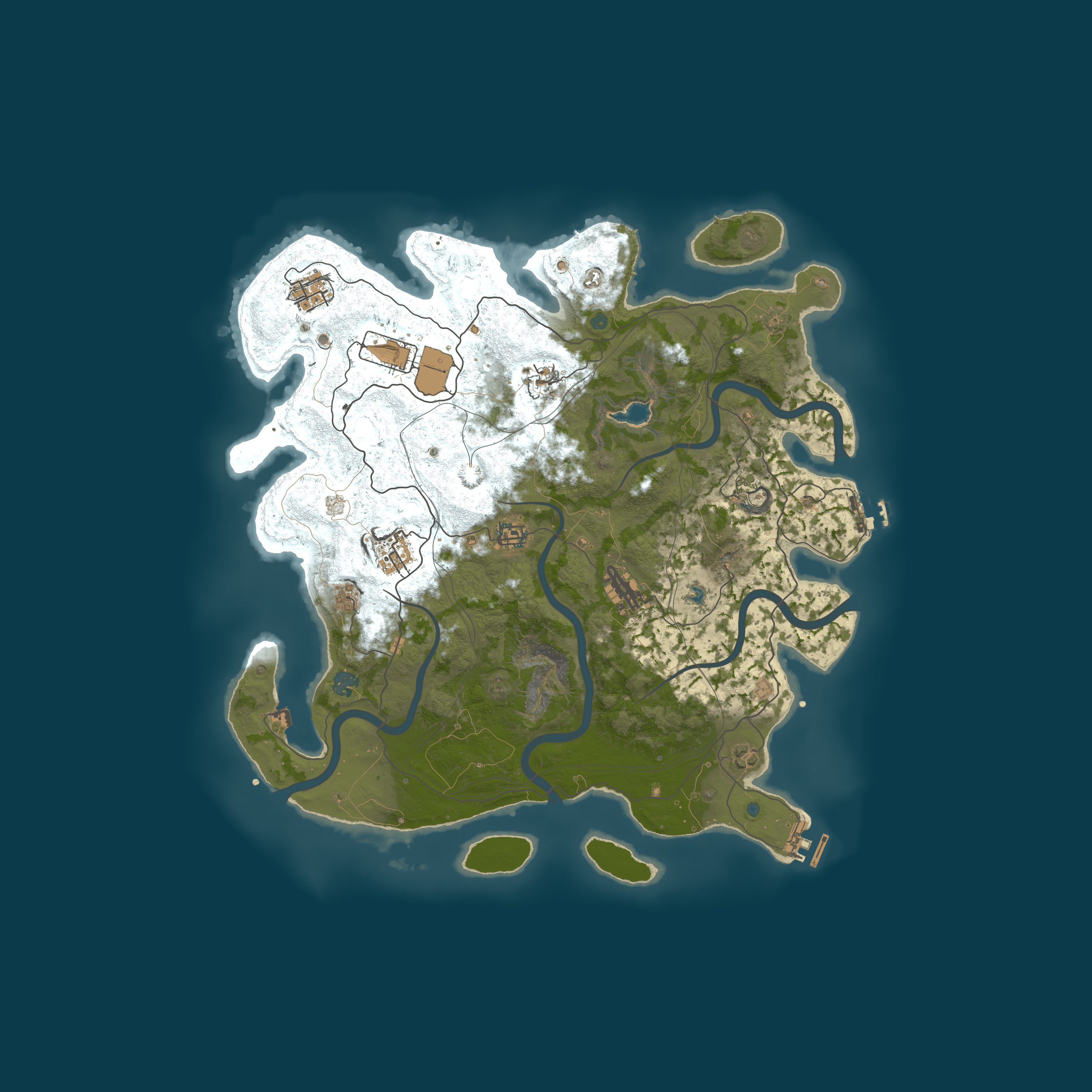 Map for NEVERLAND X100 PVE, raidable bases, abandoned bases, skills
