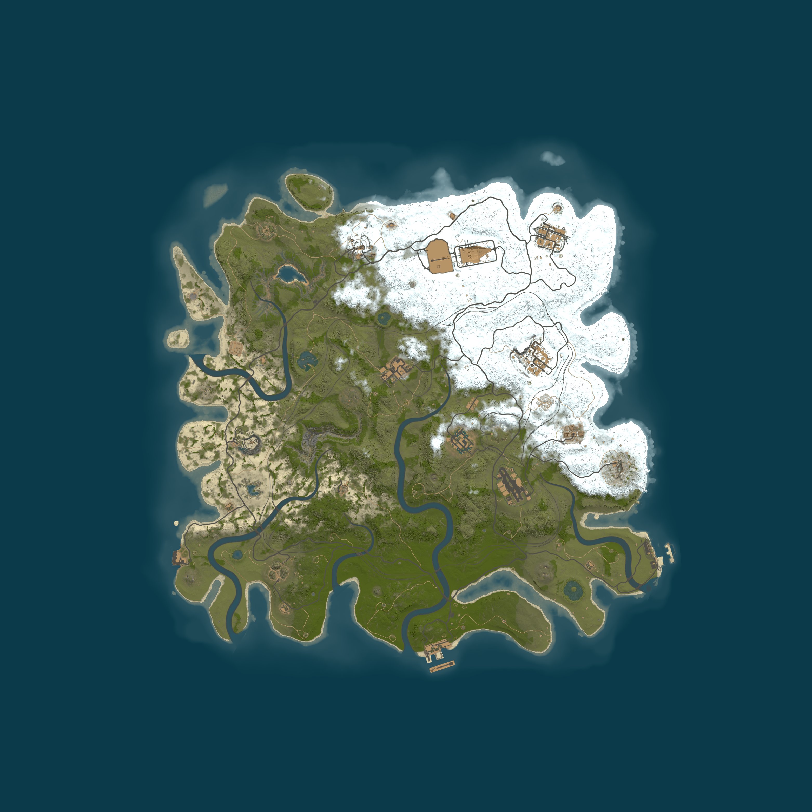 Map for NEVERLAND X100 PVE USA, raidable bases, abandoned bases, skills
