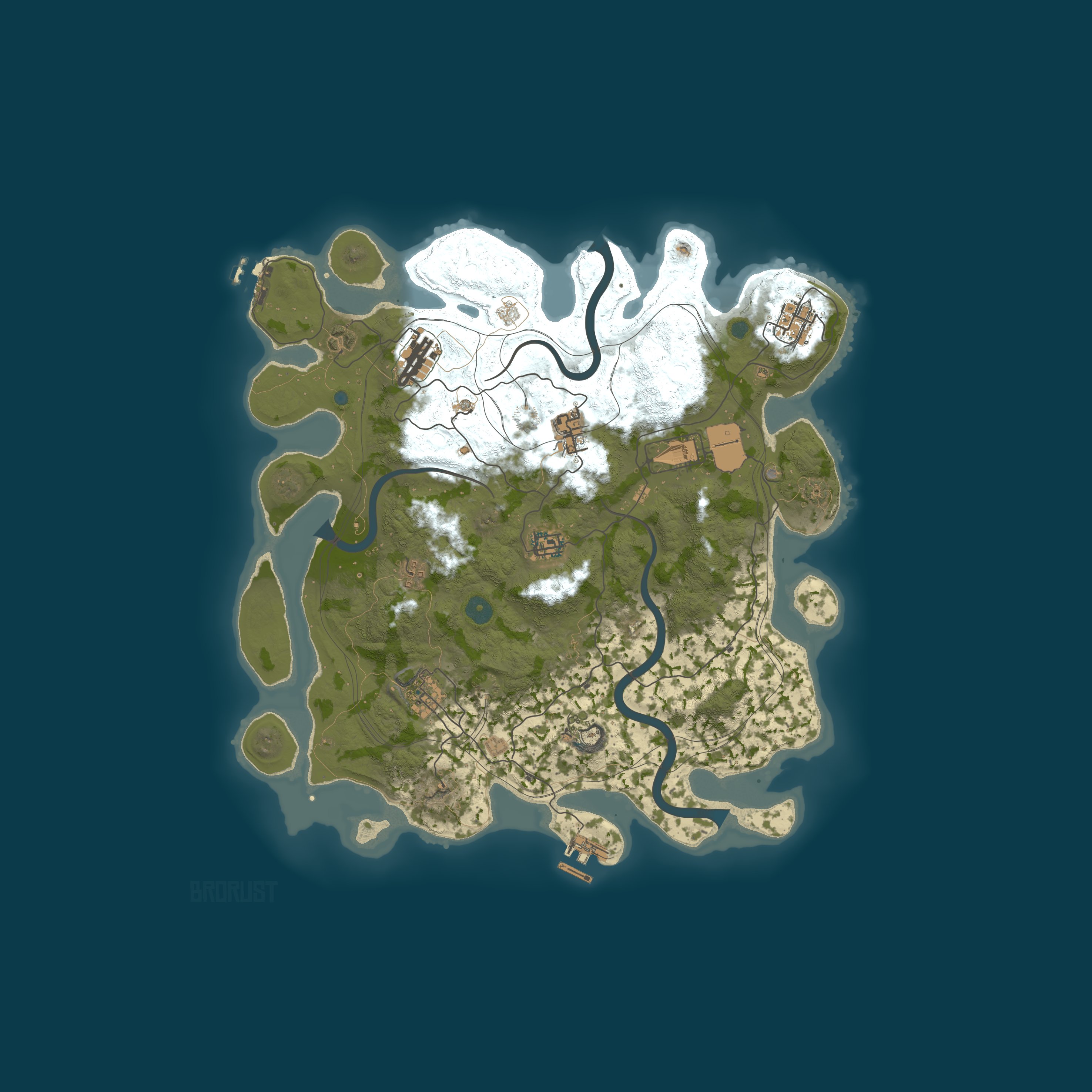 BroRust Procedural Map, size 3900, seed 32508