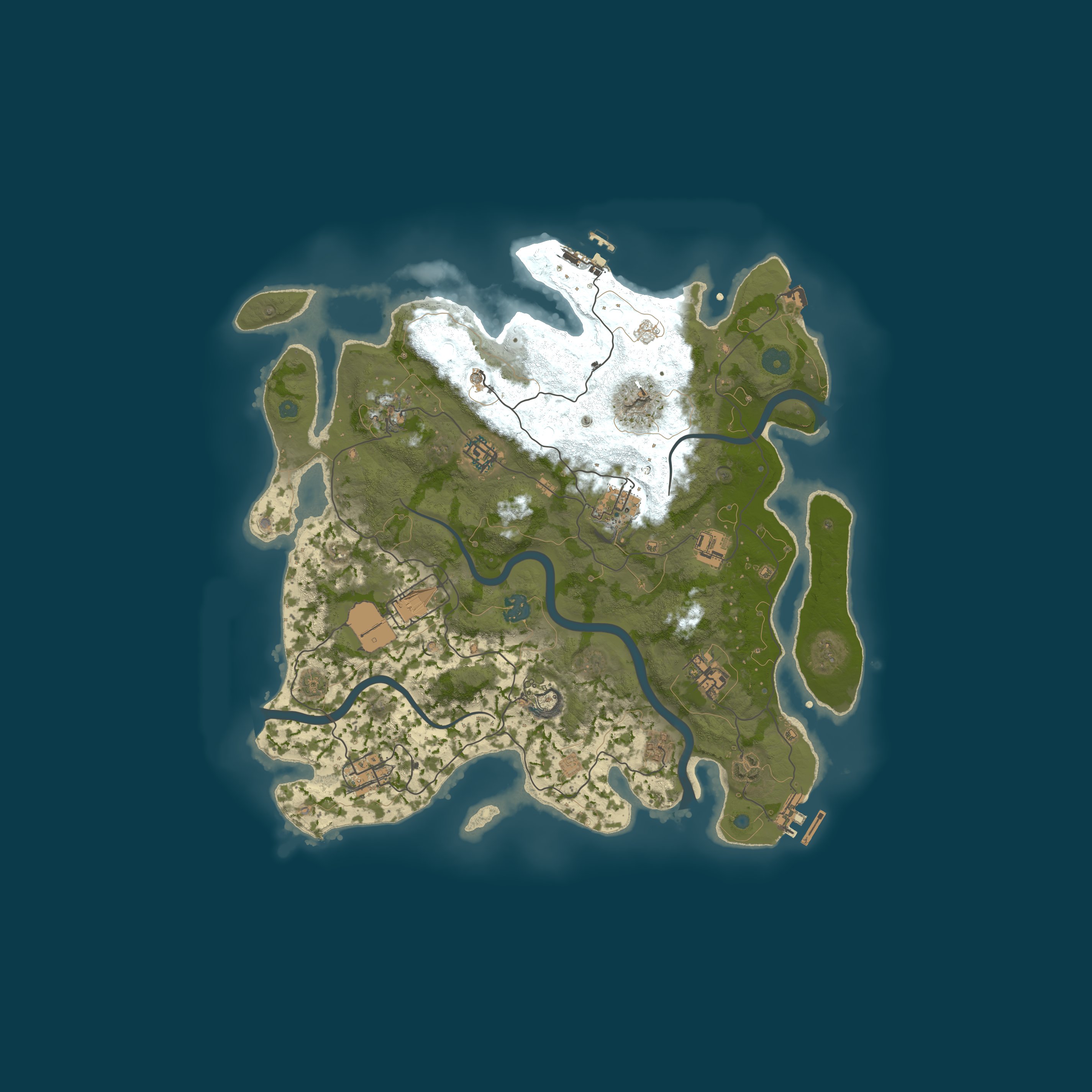 Procedural Map, size 3700, seed 29968929
