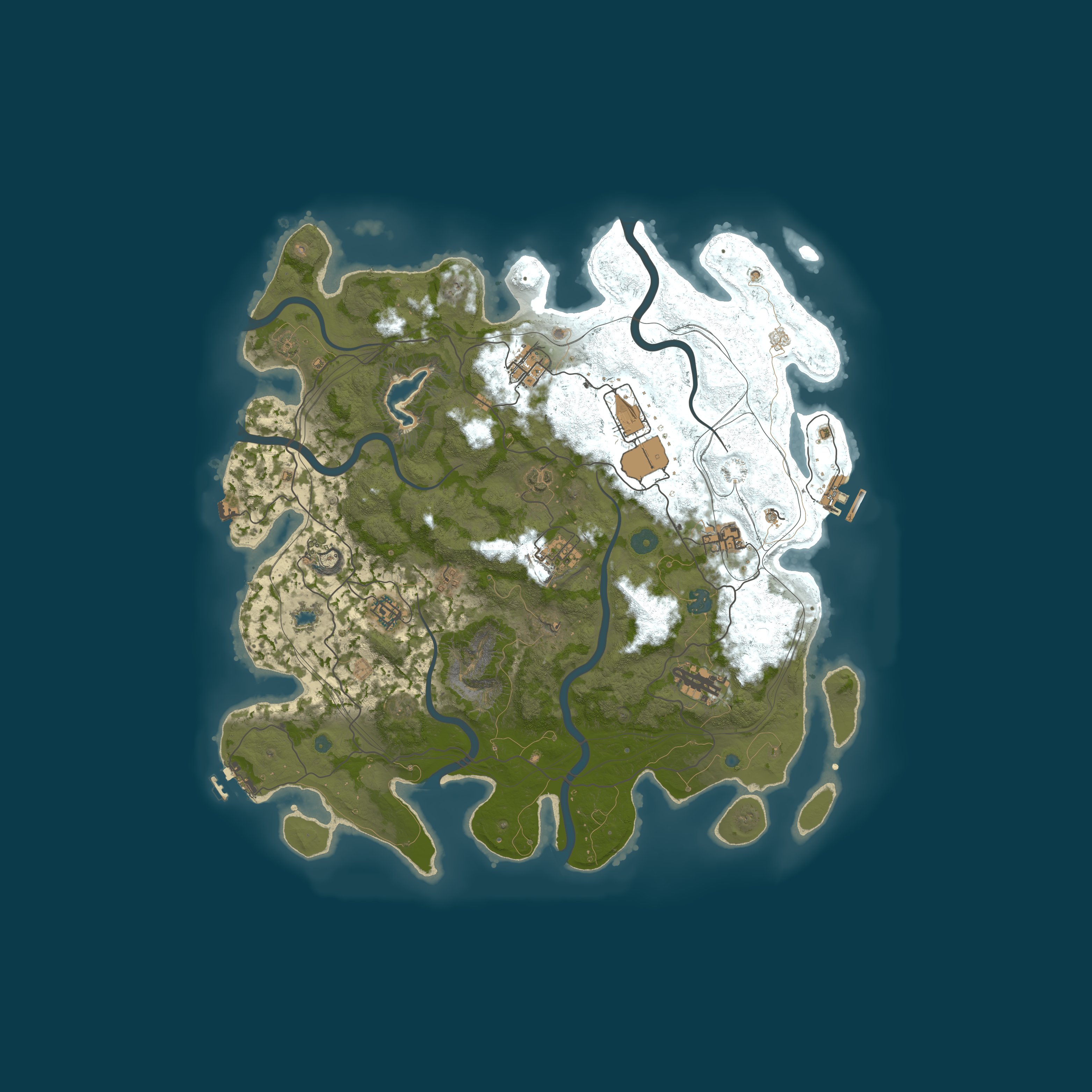 Map for NEVERLAND X50 PVE, custom weapons, raidable bases, abandoned ba