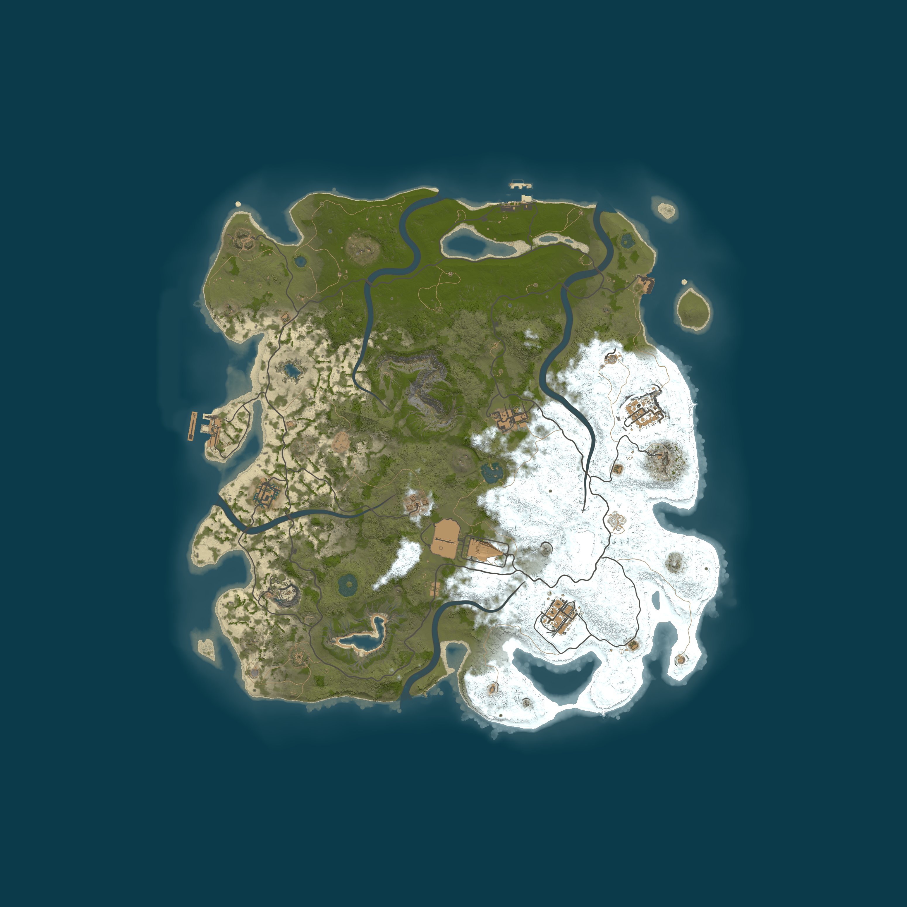 Map for Outland PvE | Raidable Bases | Bots | 2x