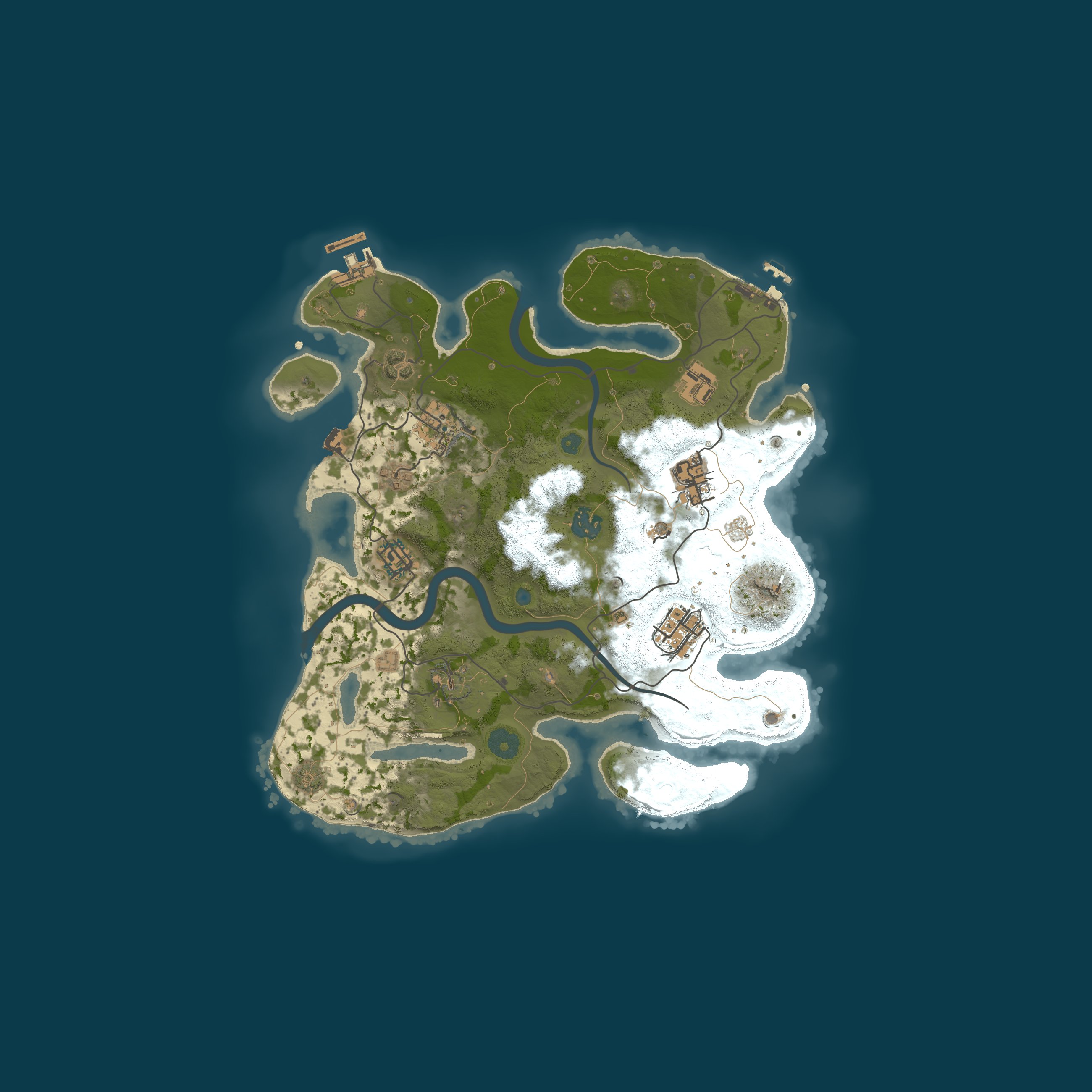 Procedural Map, size 3200, seed 987654322