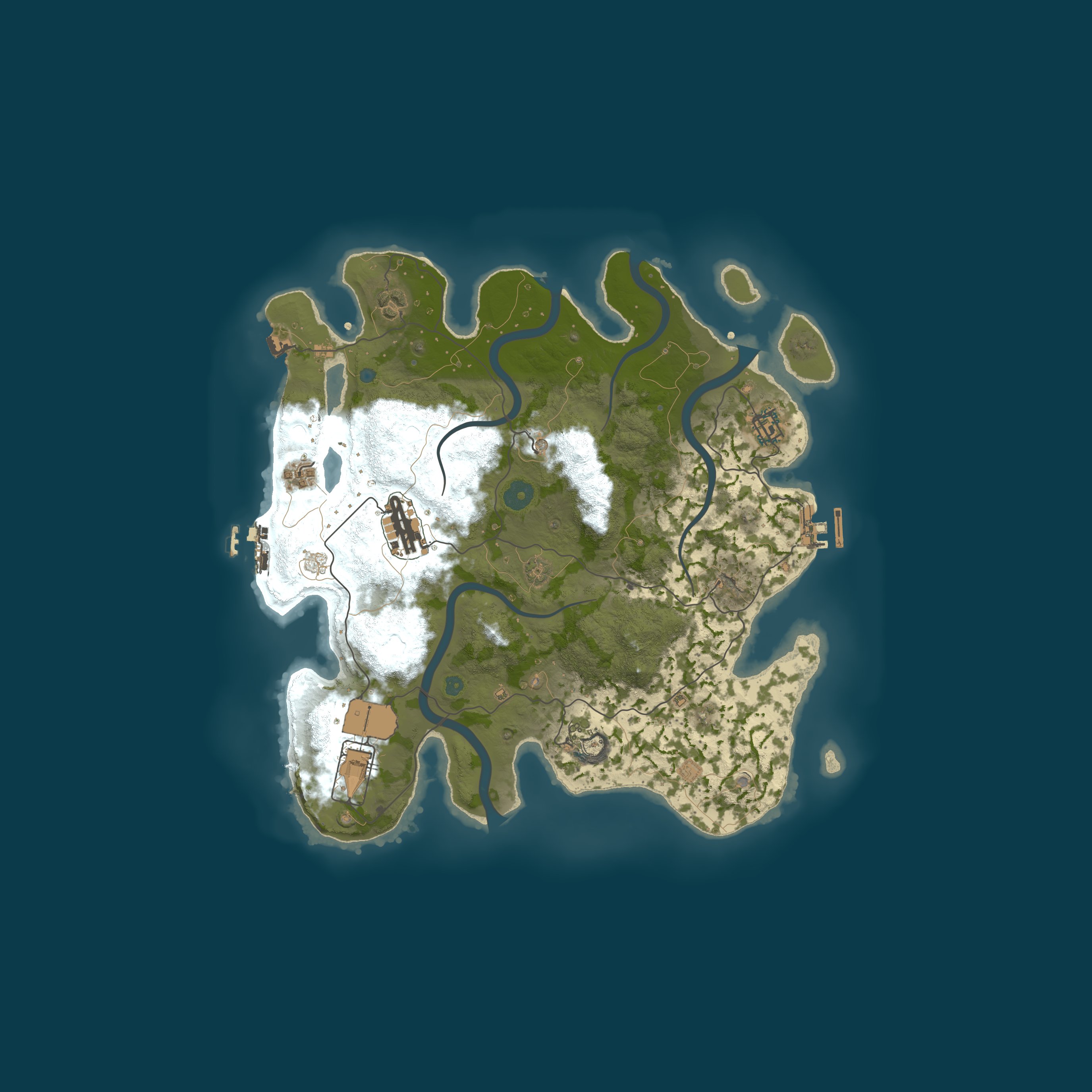 Map for KORROSION 5X PvPvE | No BPs | Raidable Bases | Zombies