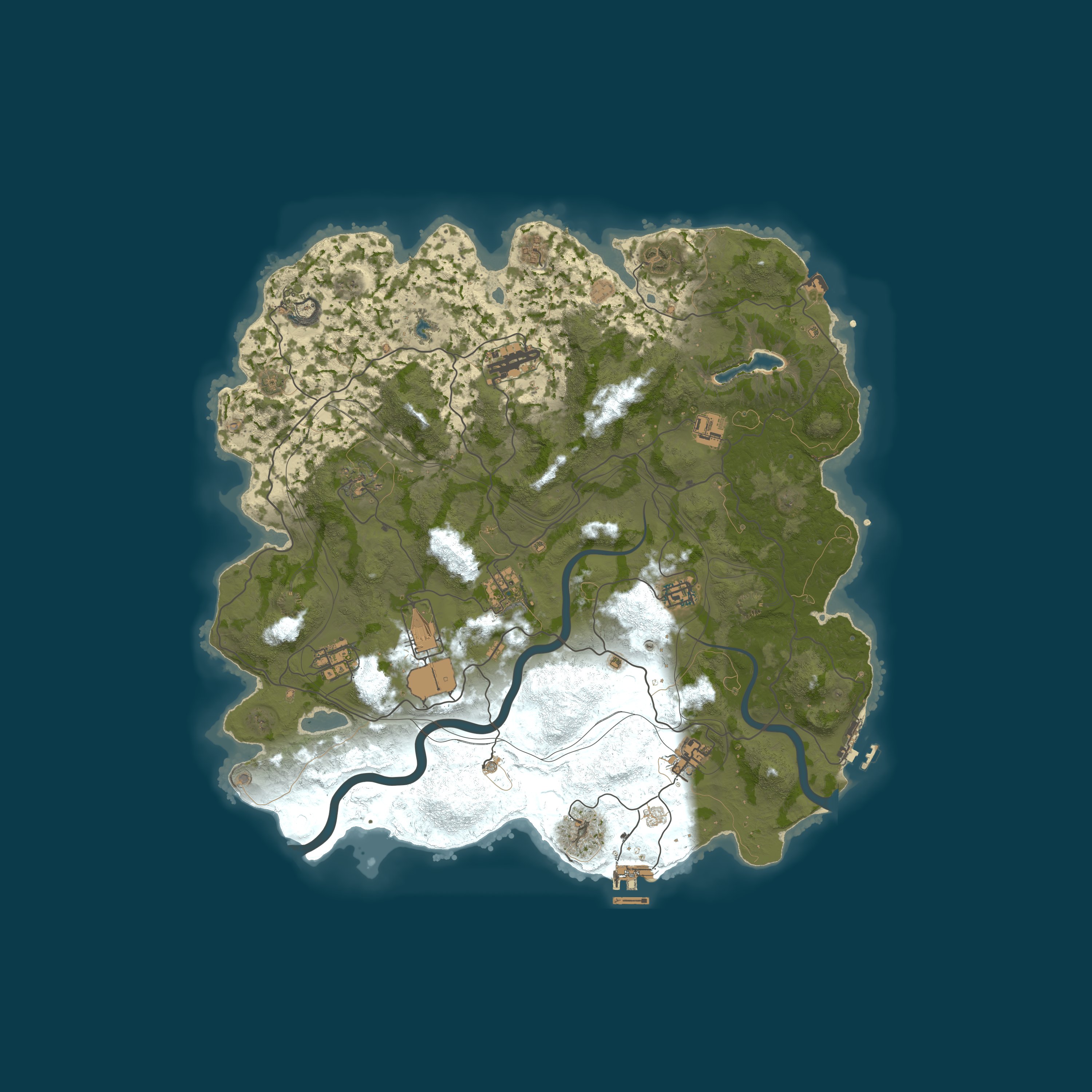 Map for RUSTOLUTION.GG 2x Monthly | Solo Duo | 50% Upkeep | No BP Wipe 