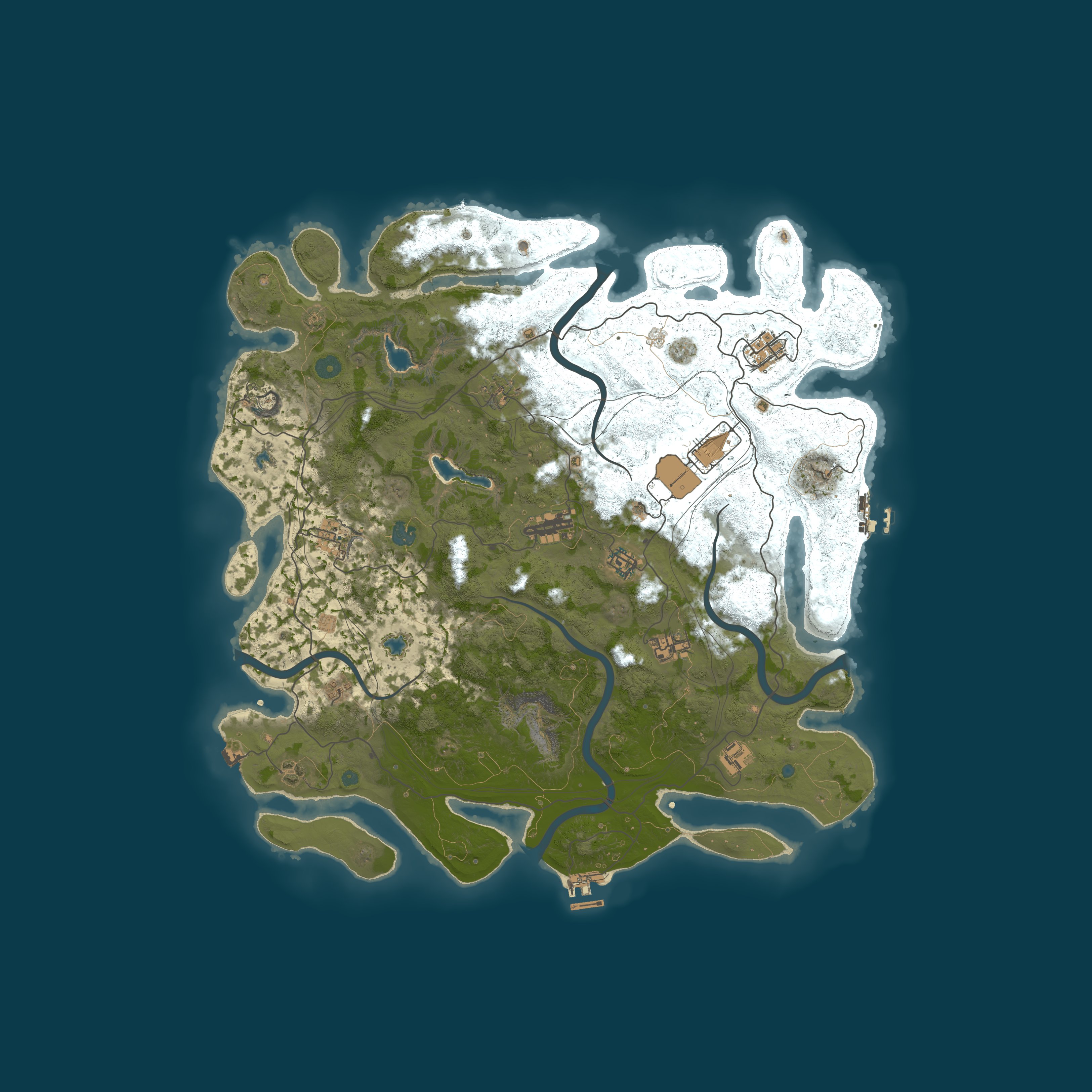 Map for BNW Dystopia PVE|RaidableBases|Zombies|Events|Skills|Jetpack