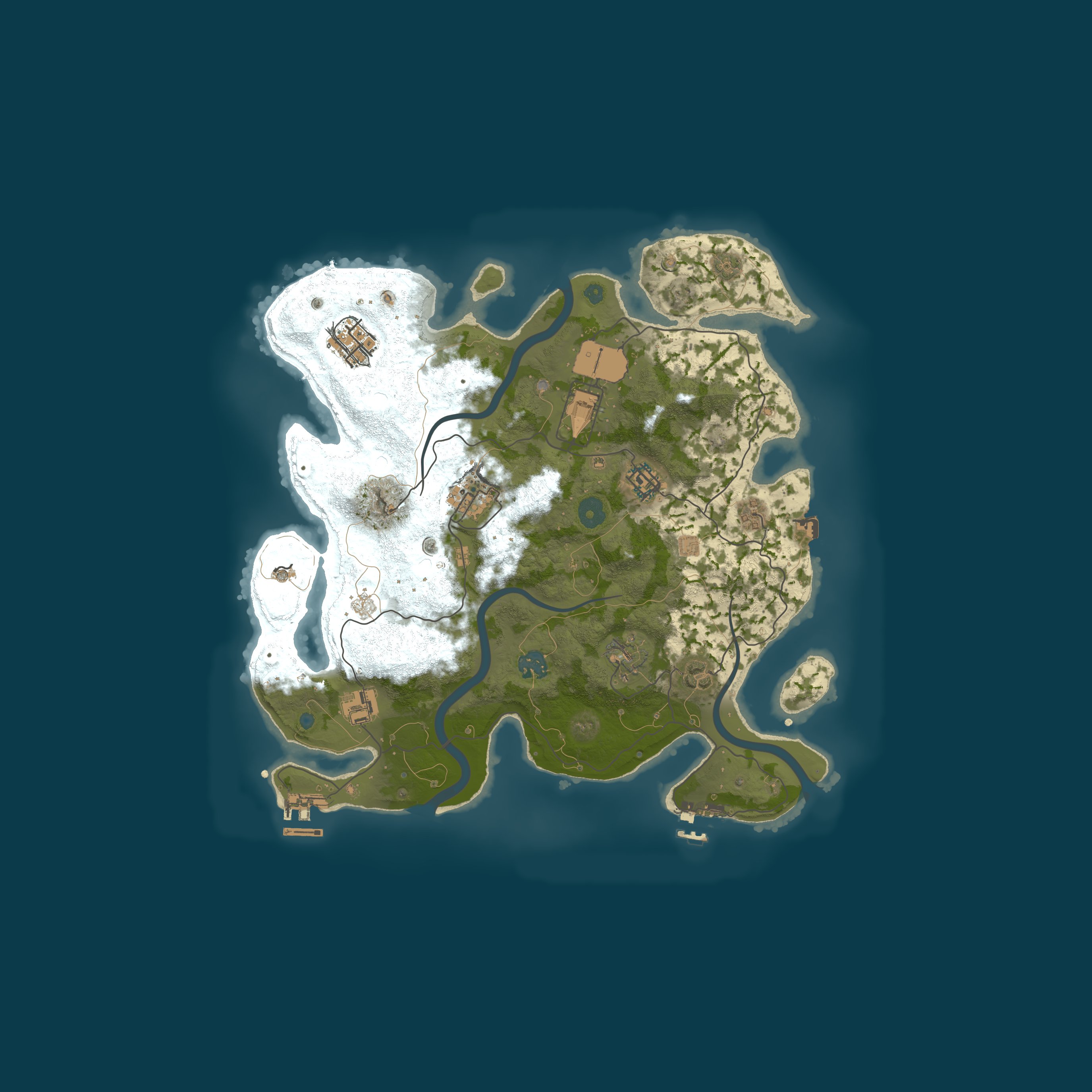 Procedural Map, size 3500, seed 1786298491