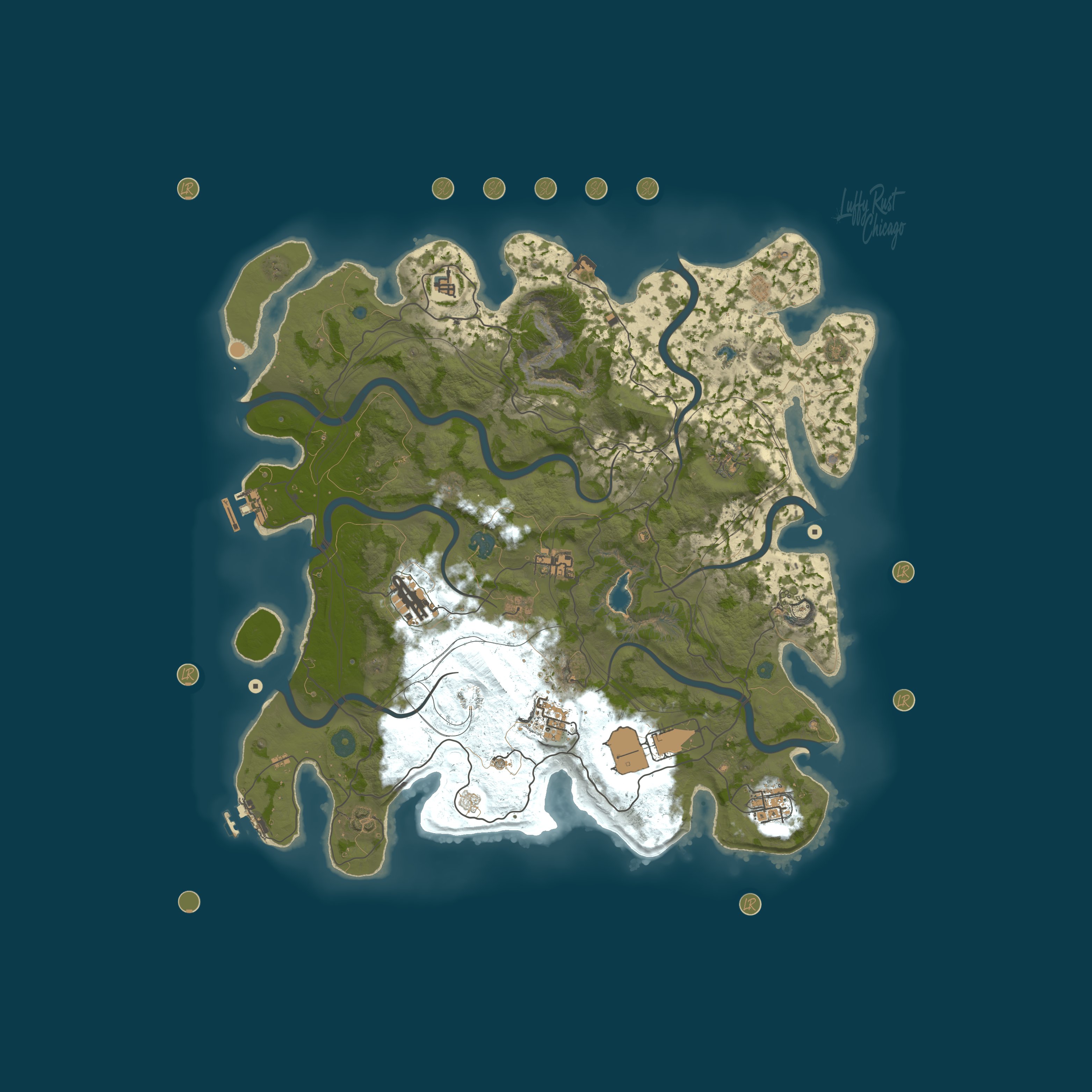 Map for LuffyRust Chicago USA - 10xPvP|BP-Share|Kits|Skins|Backpacks|an