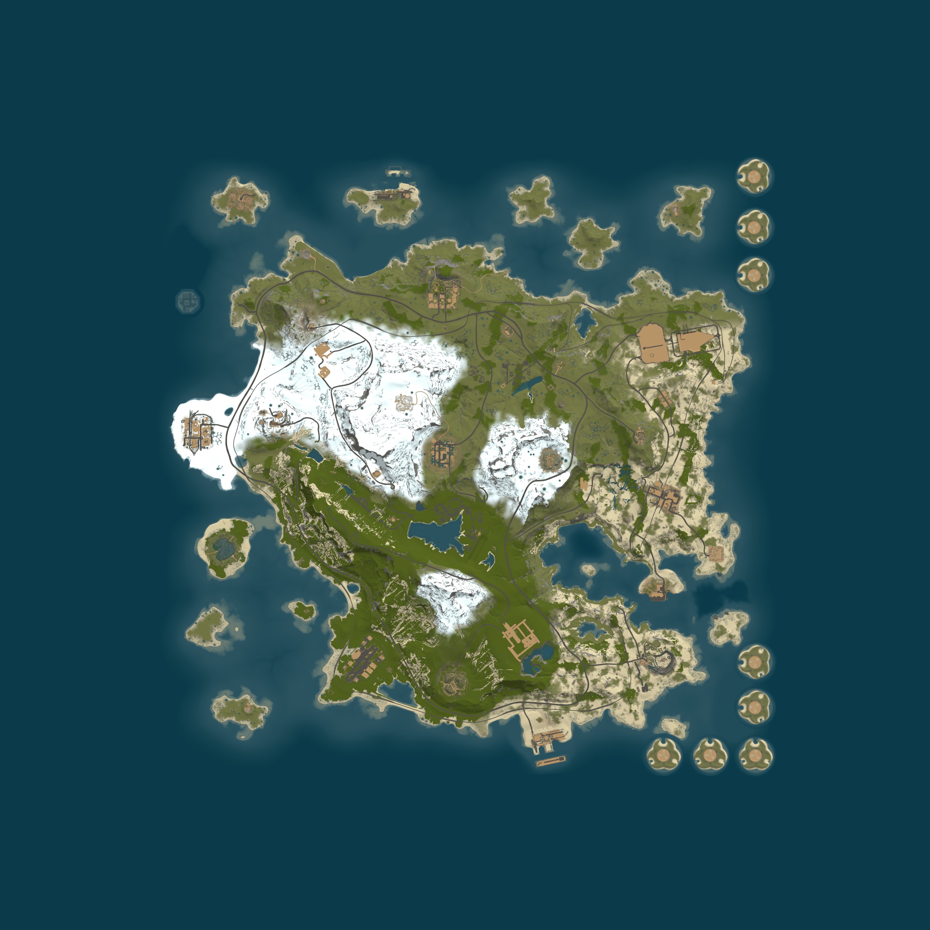 Map for [GER] Rust Oase |PVE|Quests|XP|Raidable Bases|Events