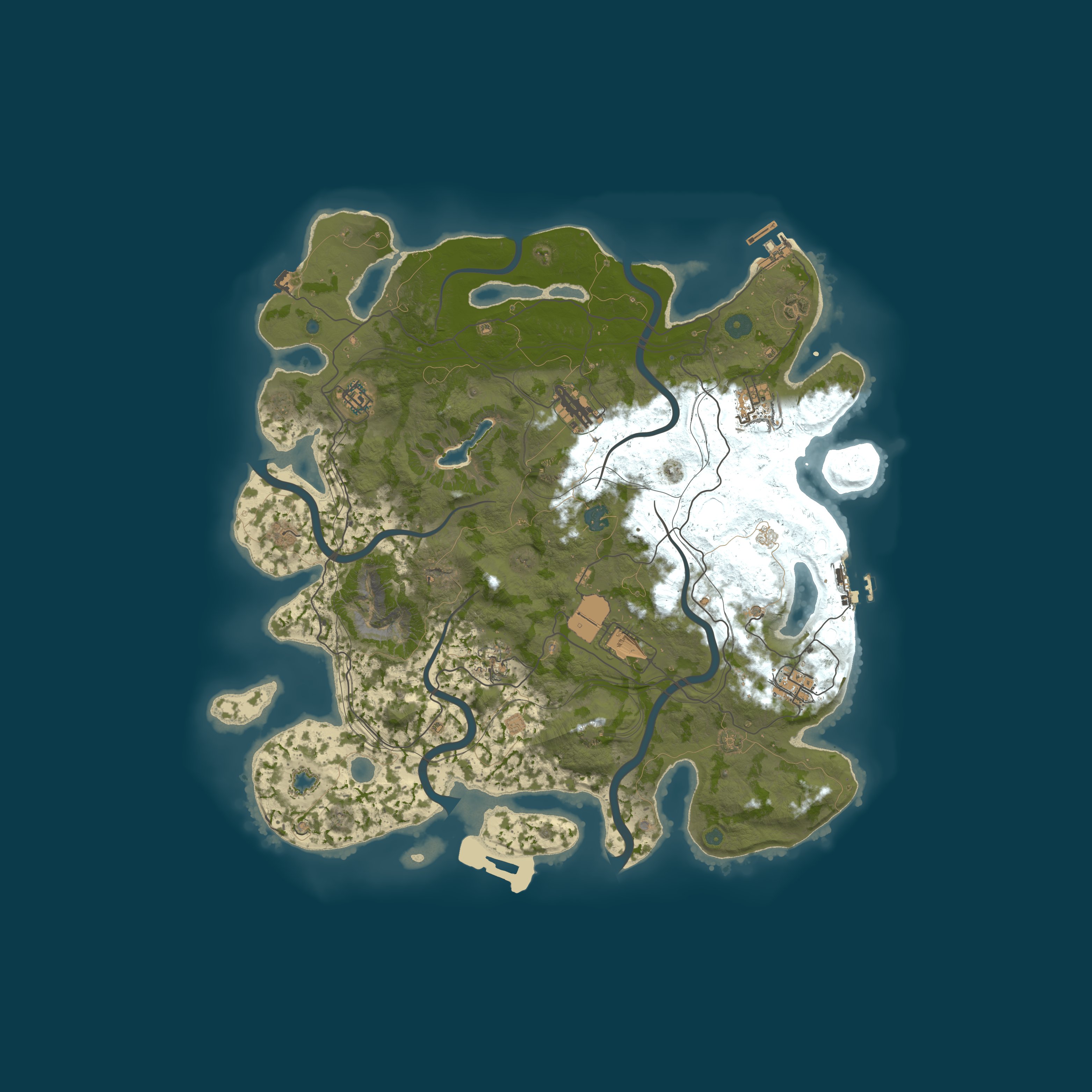 Map for Rust Peaceful Mountain Server