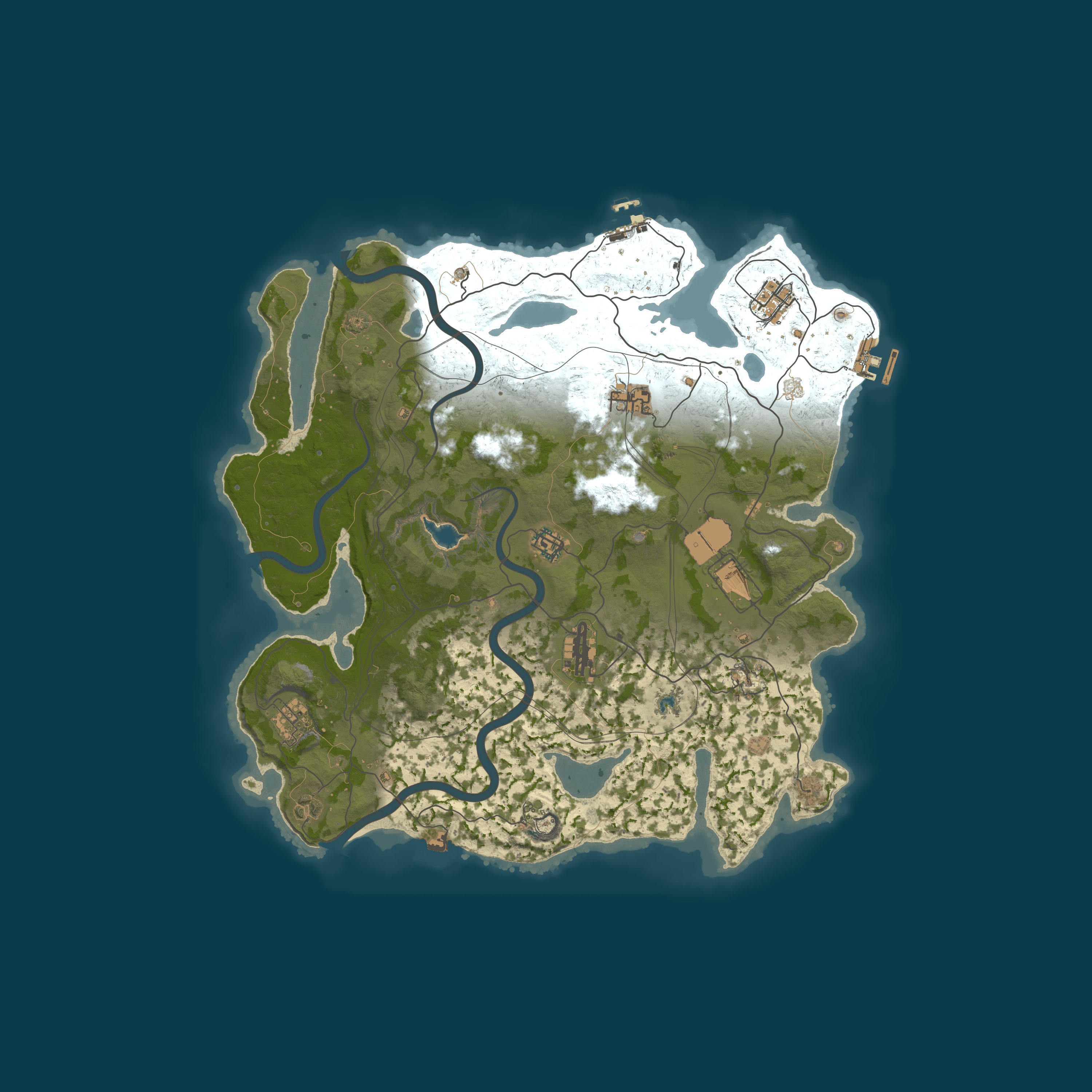 Map for BRUTAL RUST | PVE | ZOMBIES-EVENTS-BUILDING | MONTHLY