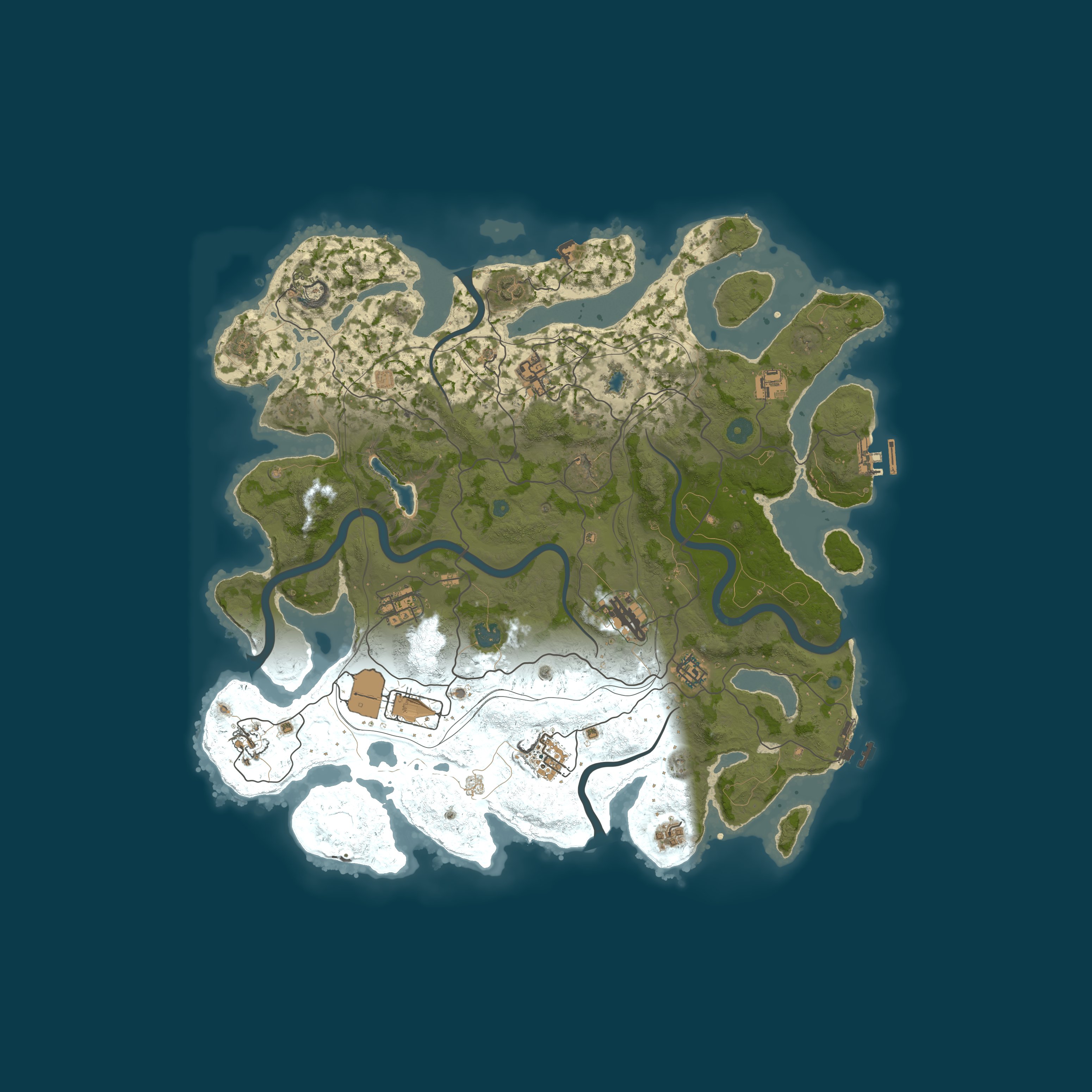 VANILLA x2 | GGRust #4 | Для нoвичкoв 2x — מפה פרוצדורלית 4200, seed 1