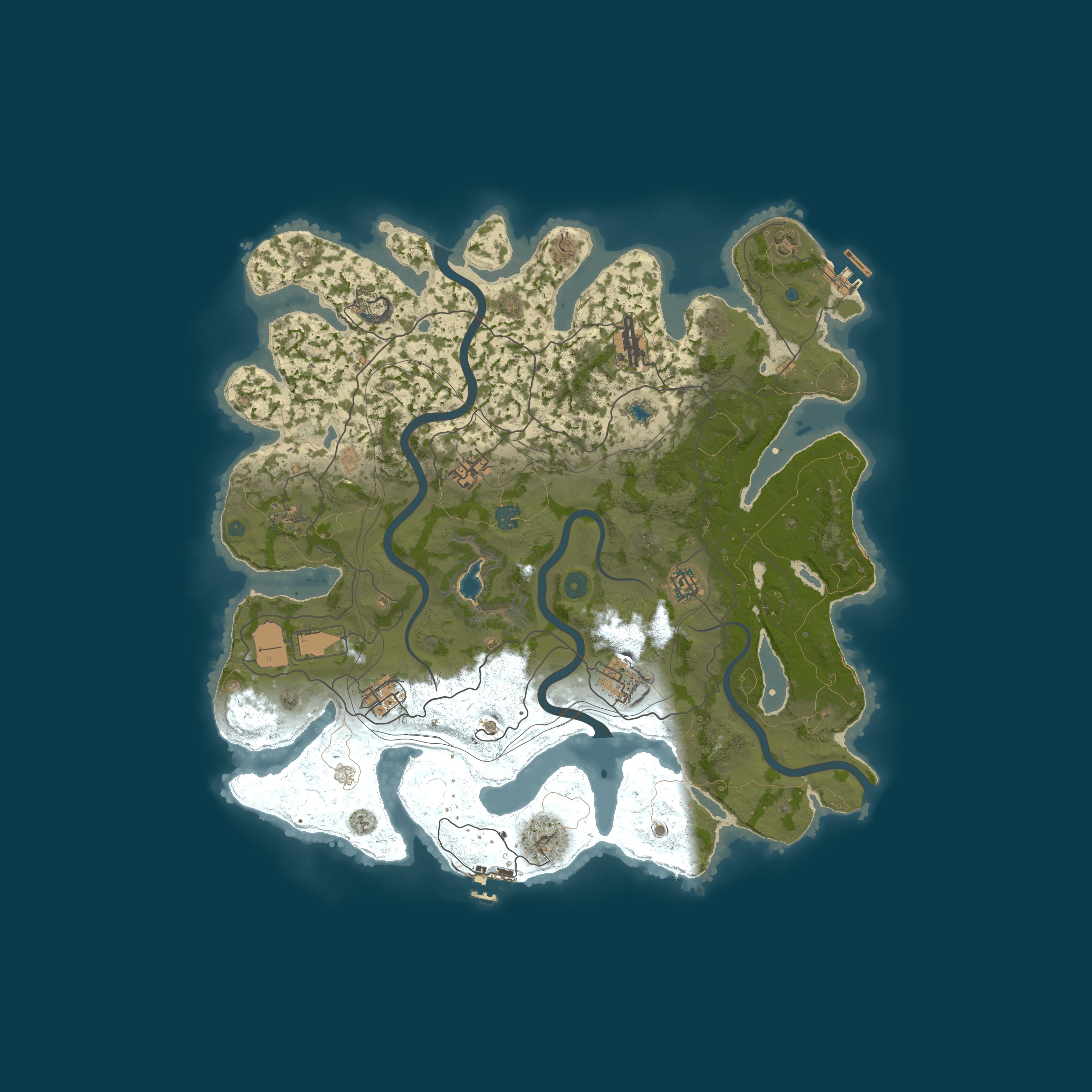 Map for RustAria#4 [Мирный / PVE / SKINDROPS]