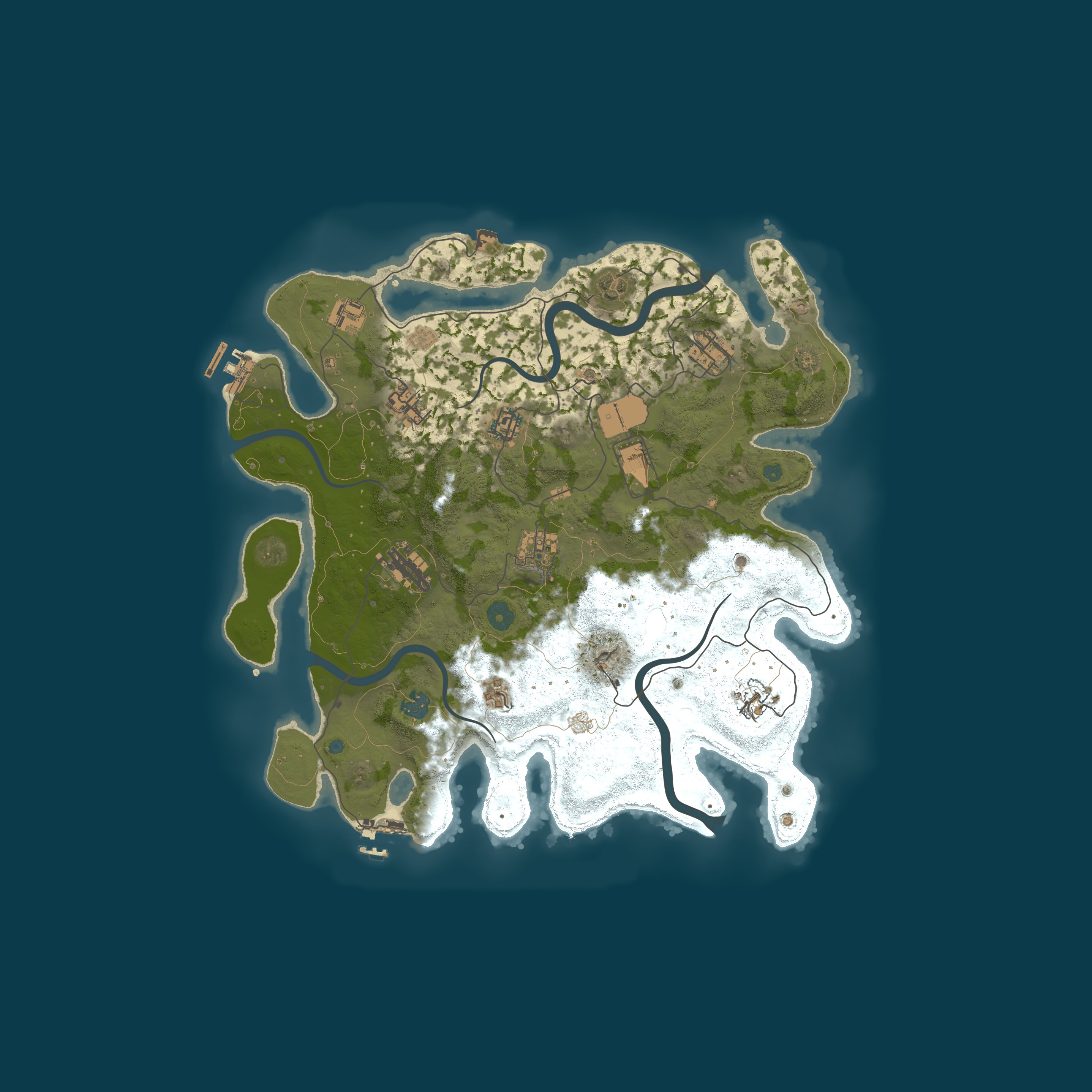 Procedural Map, size 3750, seed 4684384