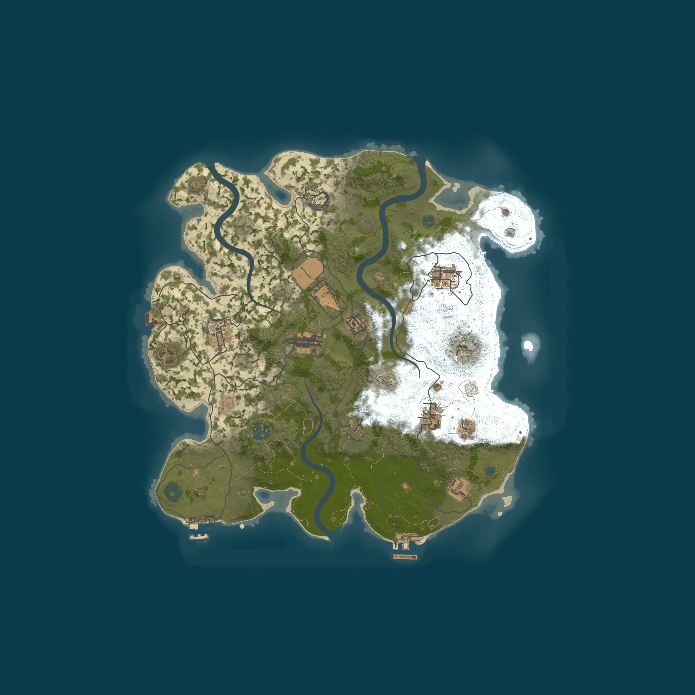 Procedural Map, size 3700, seed 2024140674