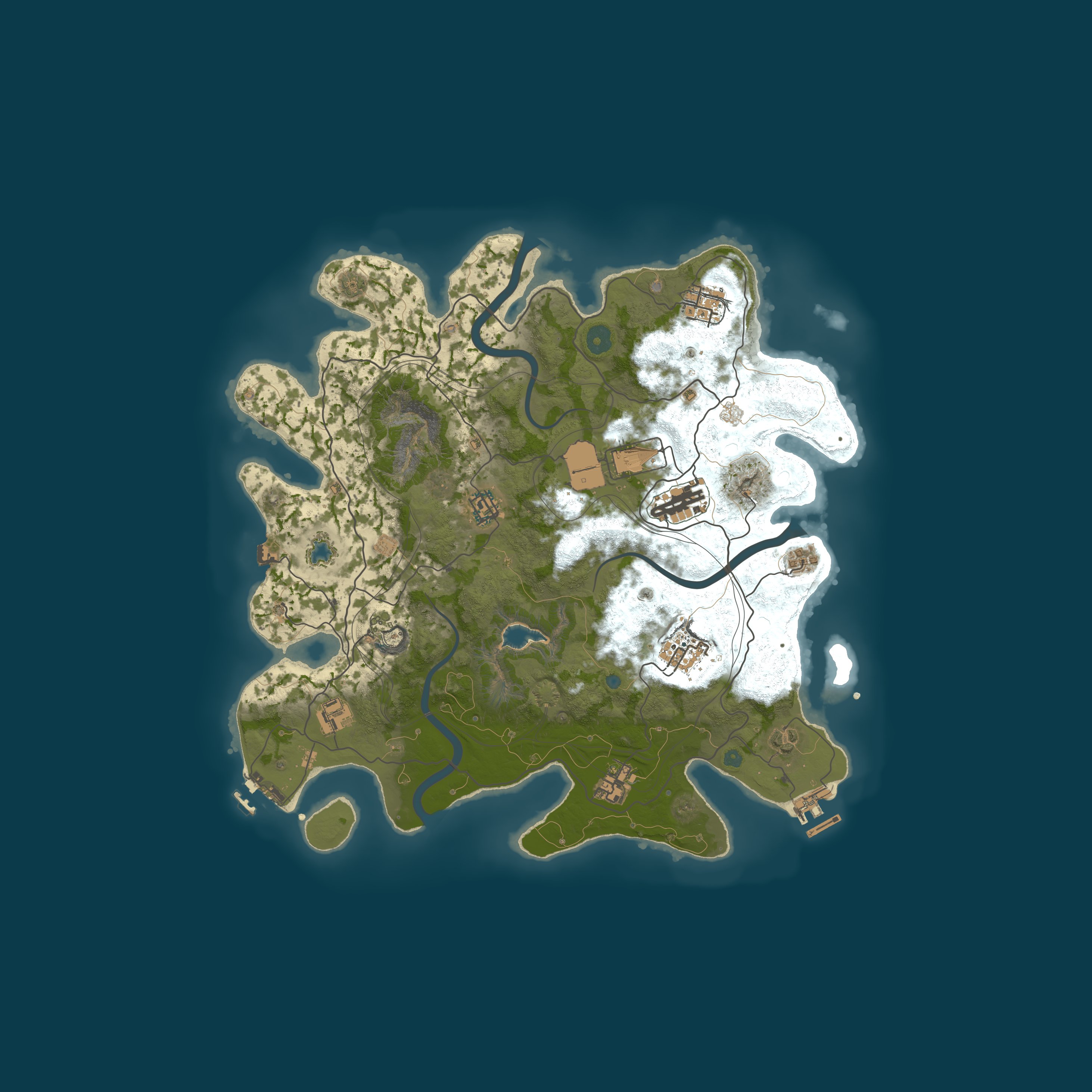 Procedural Map, size 3850, seed 1765651650