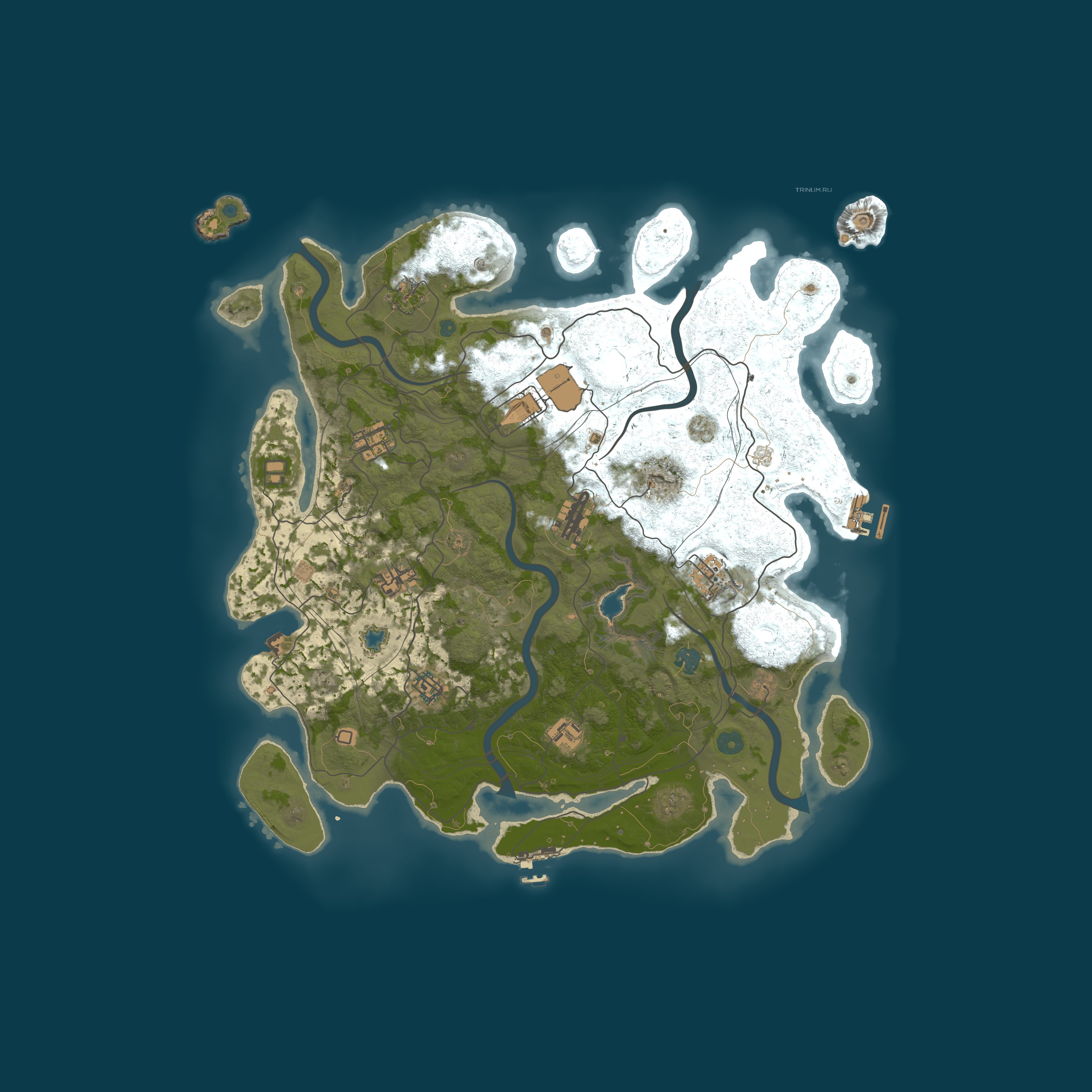 Map for TRINUM.RU PVE NoKill NoRaid Skills Artifacts Boss Zombie