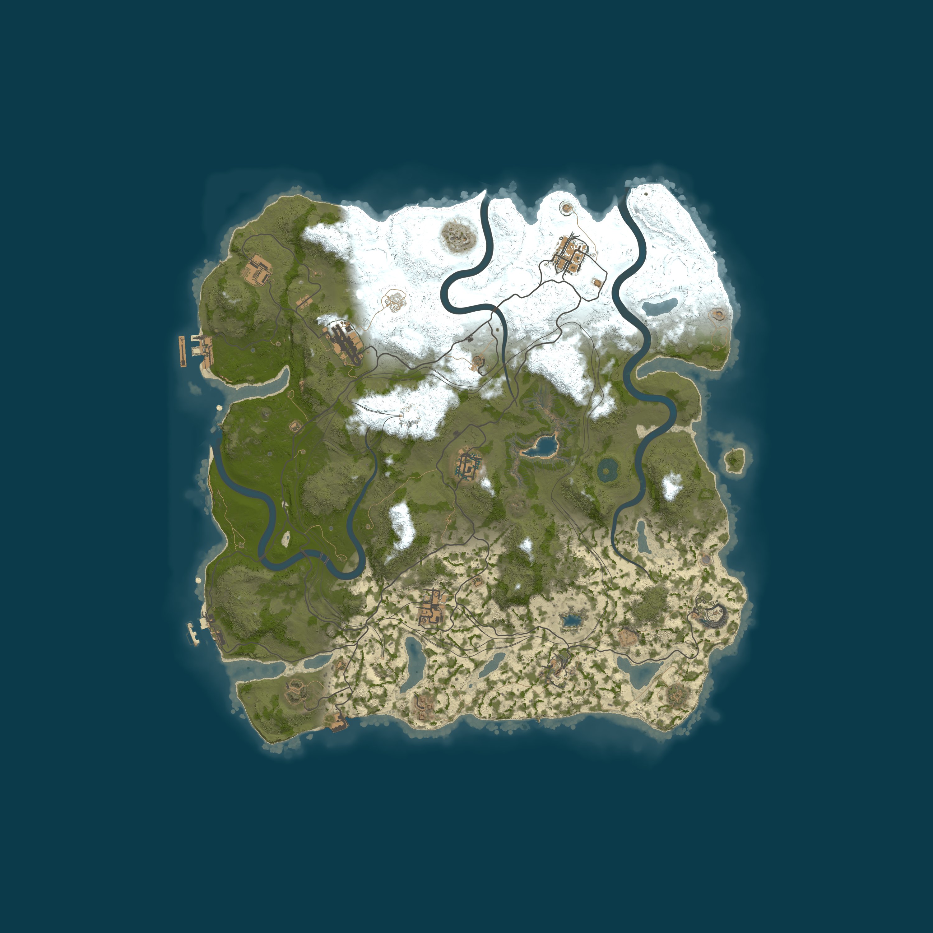 Map for Rust World - 2X |Solo-Duos-Trios- No Max |Just Wiped 8/12