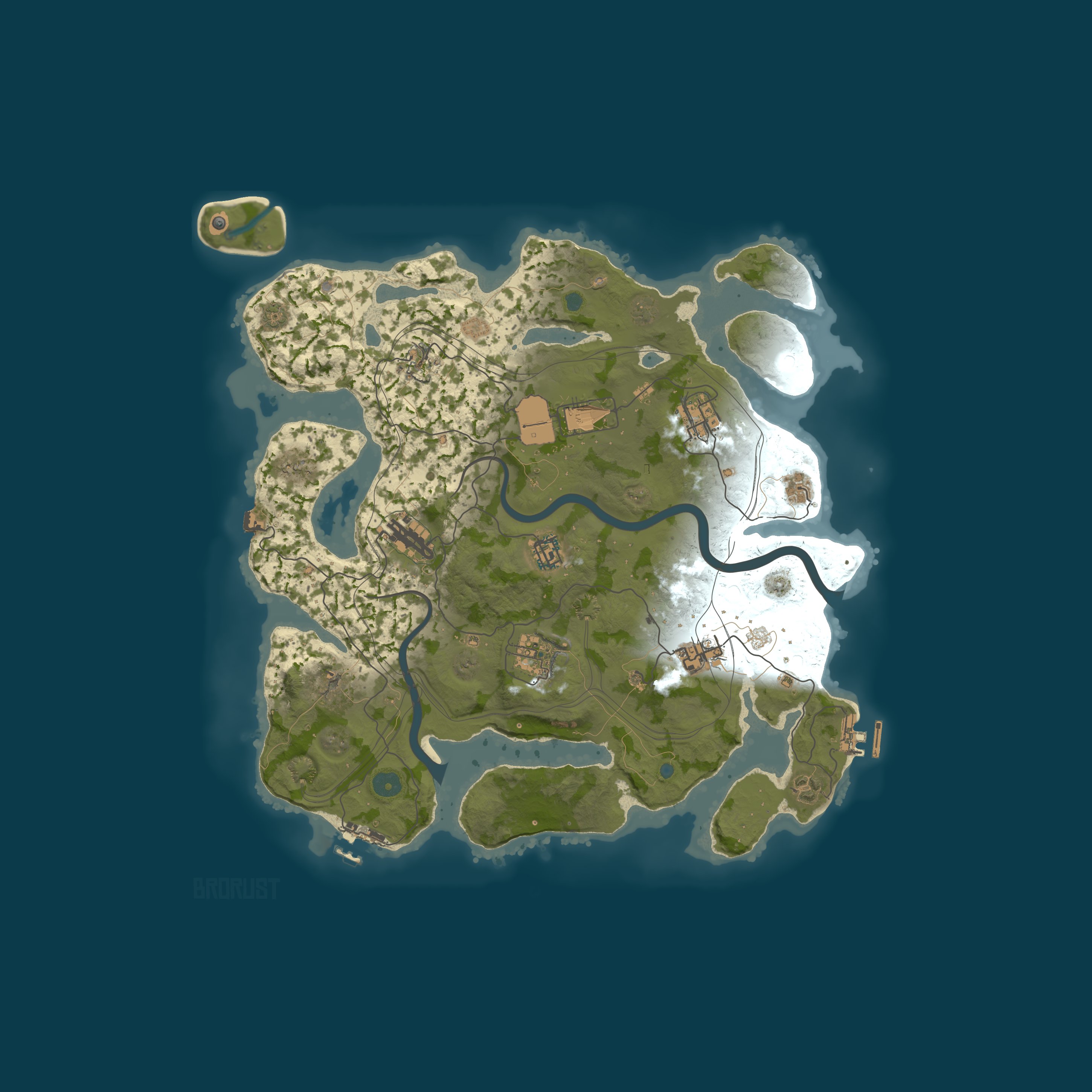 Custom Map, size 3800, seed 1337
