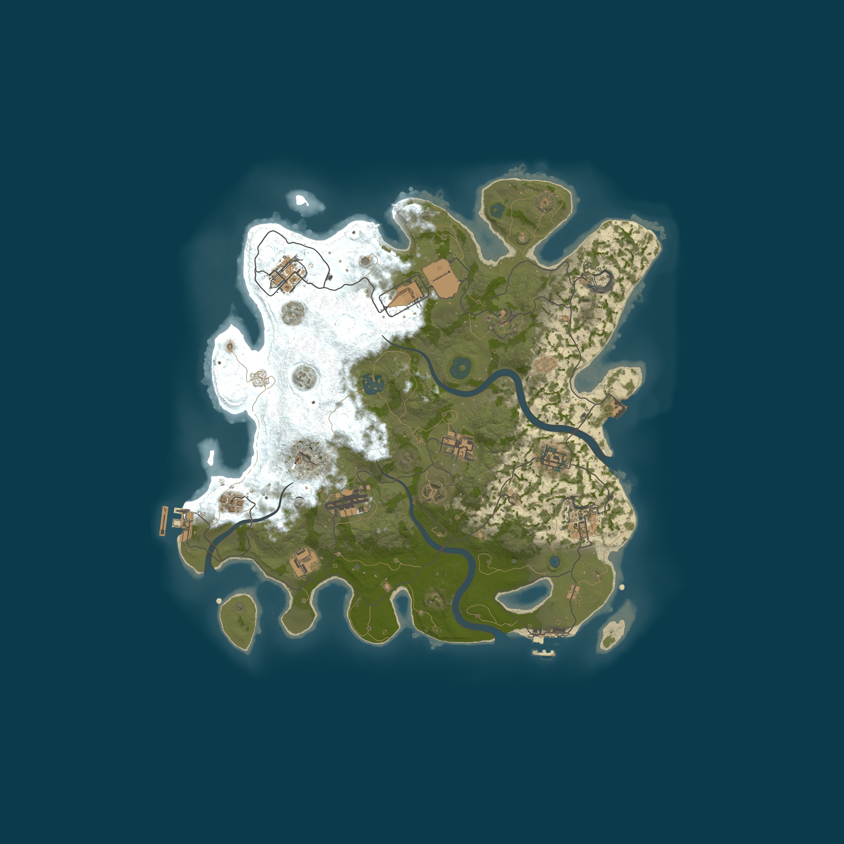 Procedural Map, size 3650, seed 87218671