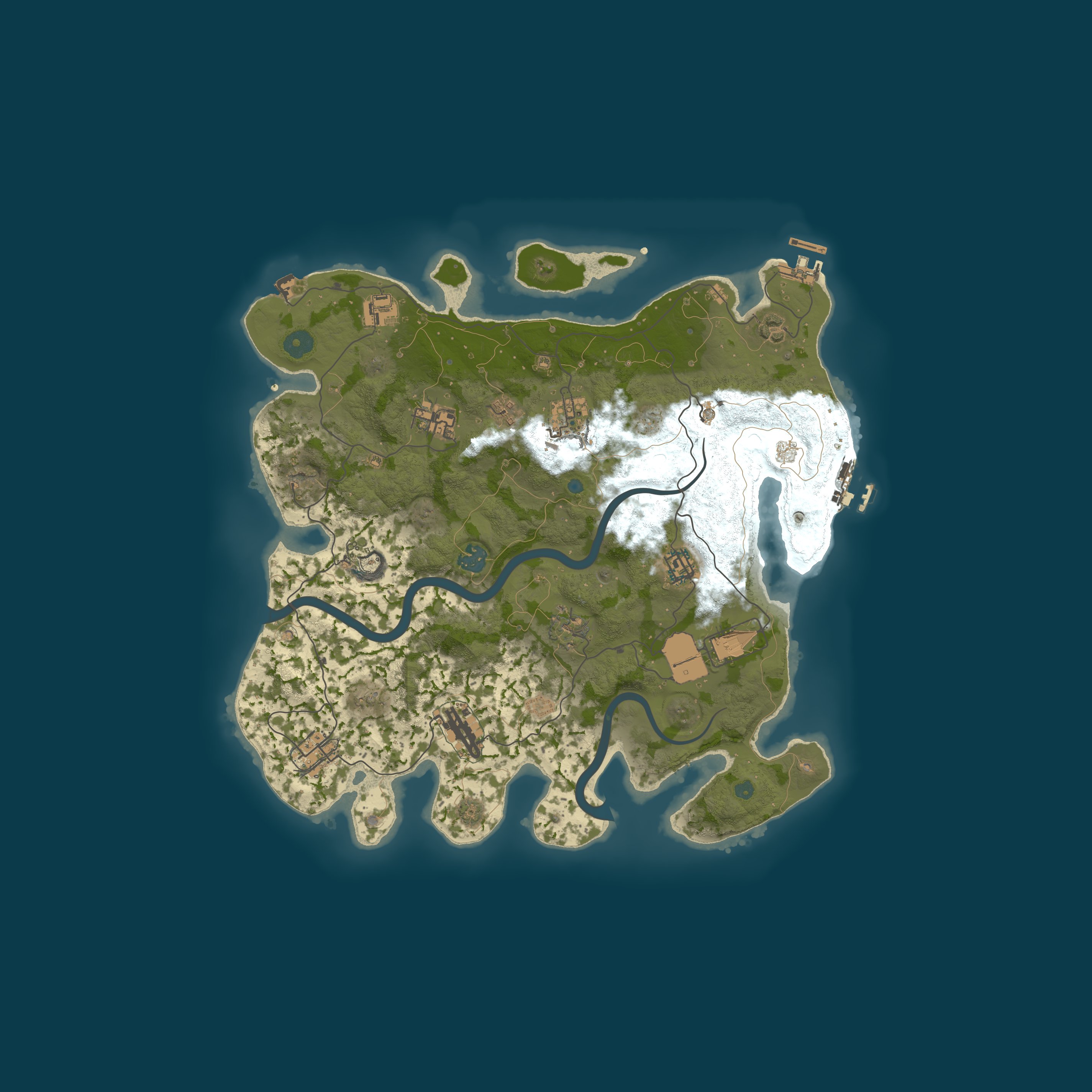 Procedural Map, size 3700, seed 1727791317