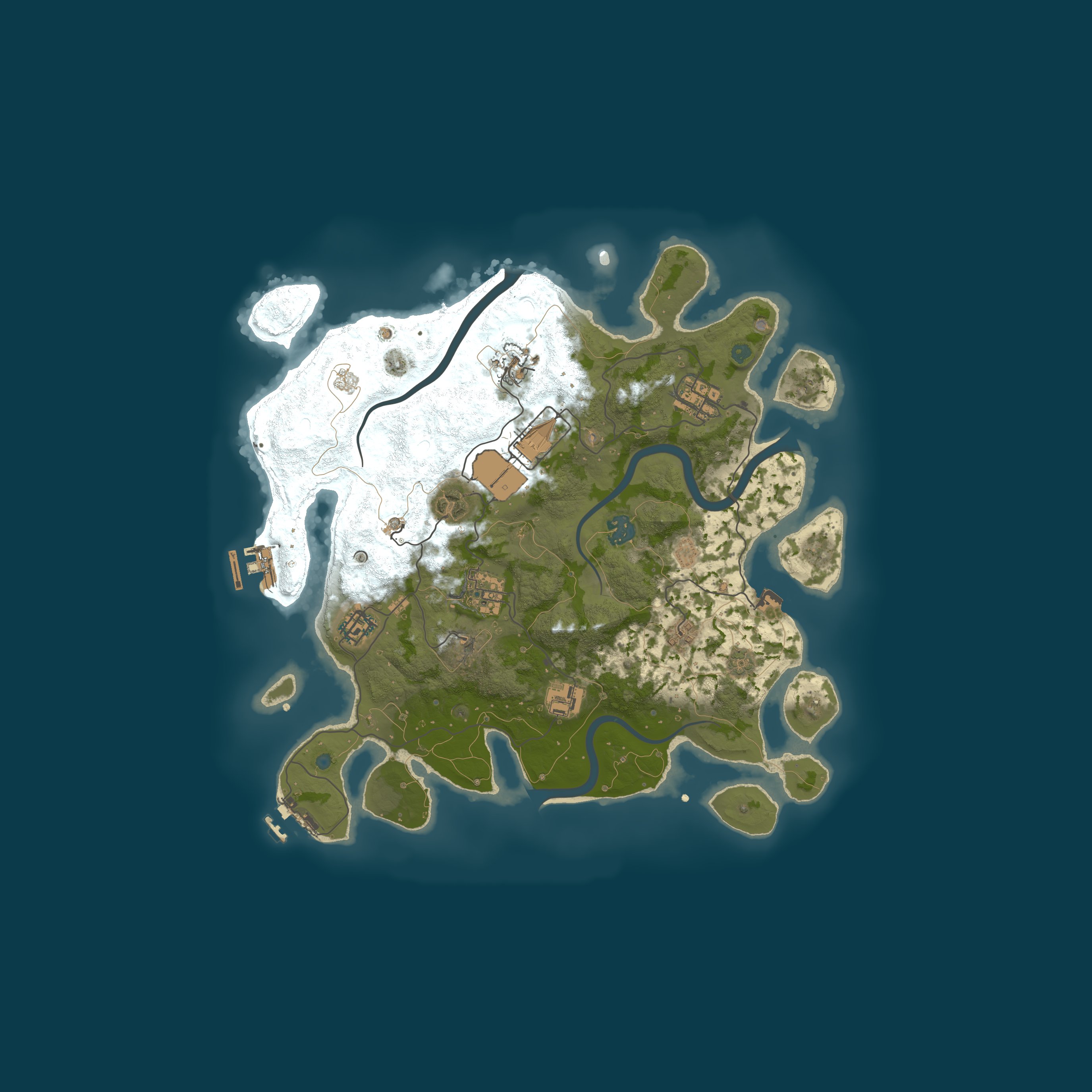 Procedural Map, size 3500, seed 1659328628