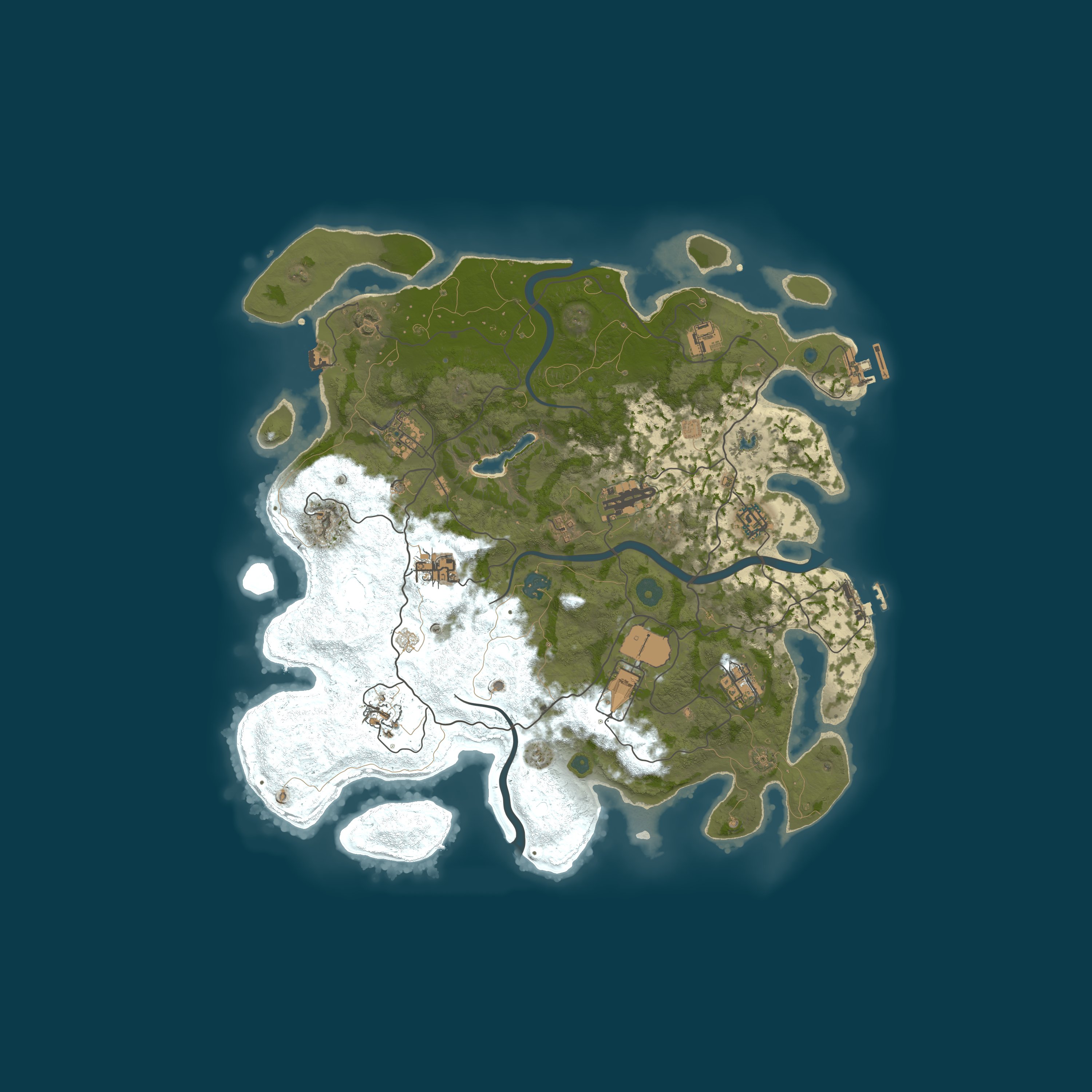 Map for Friendly Rust – Vanilla PvE | 1x1 No PvP No Mods