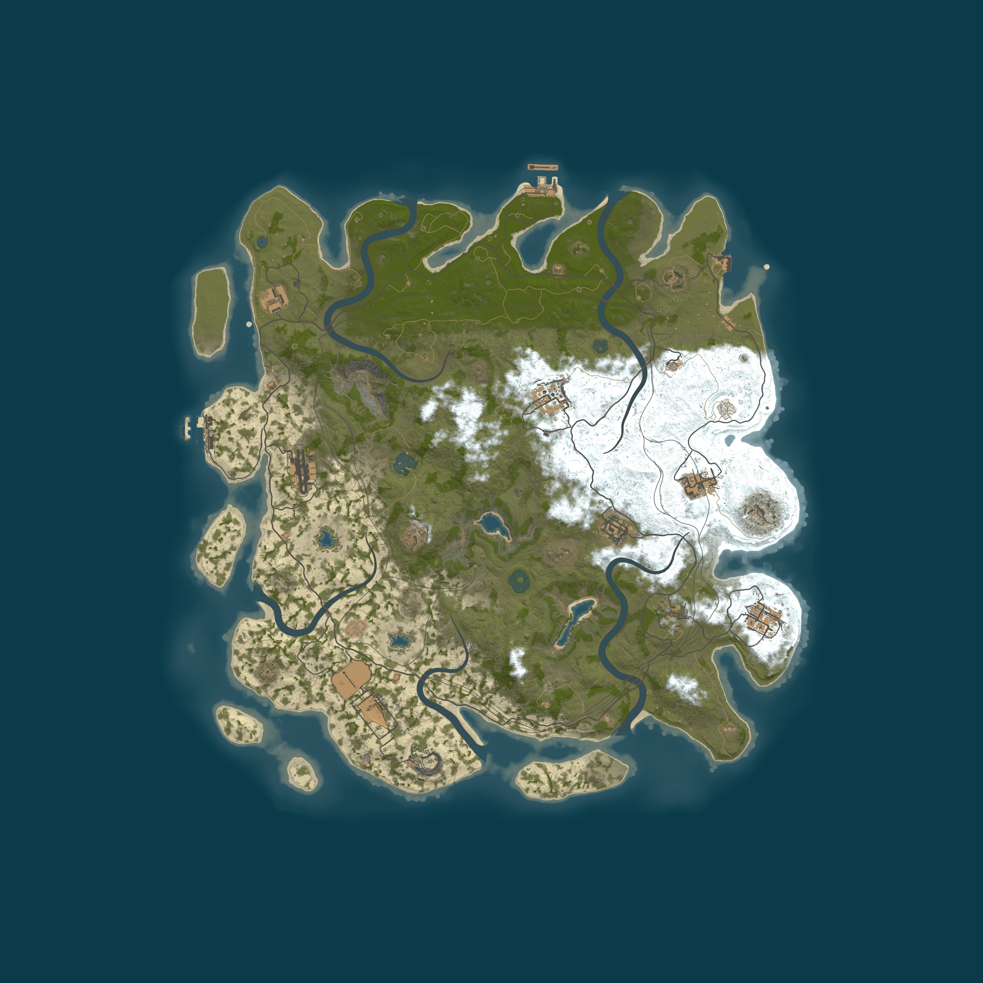 Procedural Map, size 4500, seed 608295660