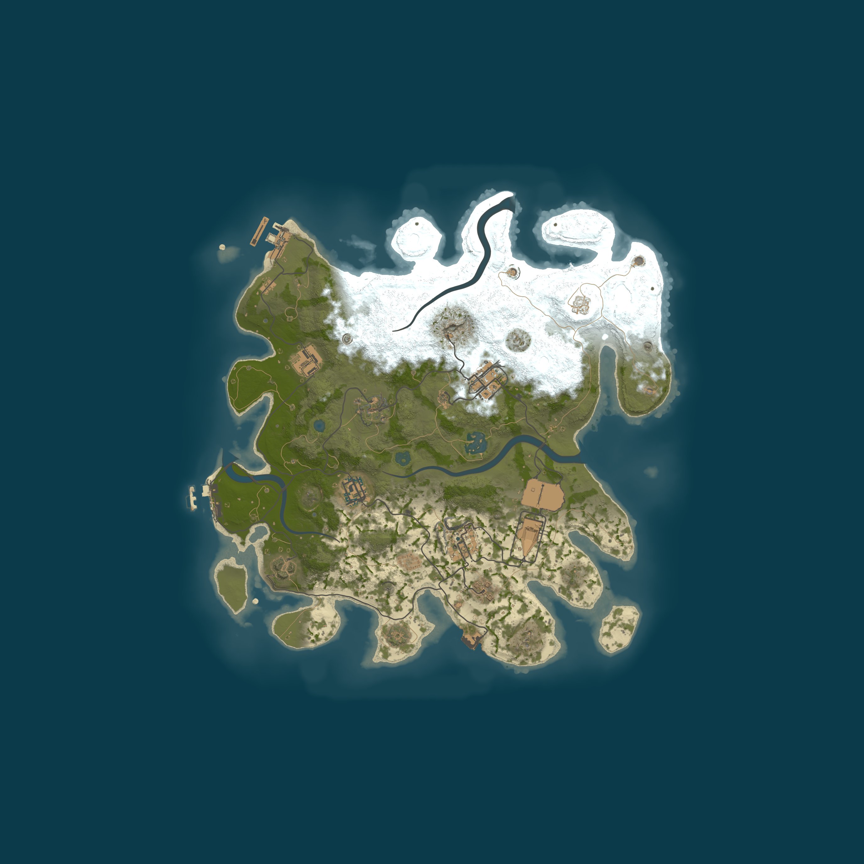 Procedural Map, size 3500, seed 1729384756