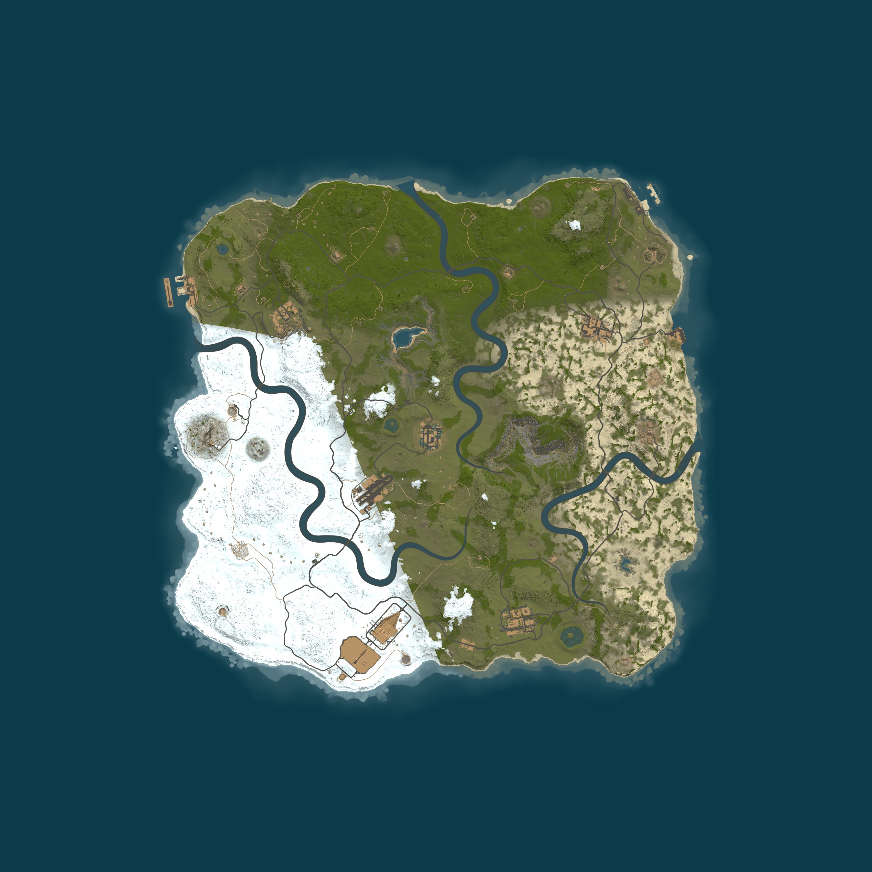 Map for JumpRust.com - US 3x|Primitive|Full PVP|Shop|Kits|TP|Clans|