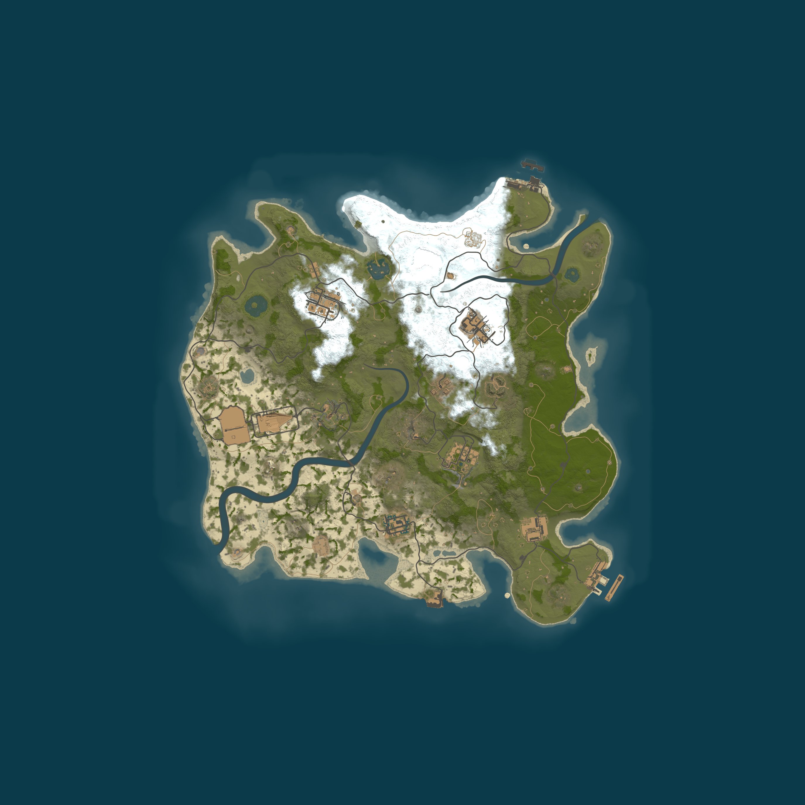 RustClans RT PoC — Carte procédurale 3500, seed 4242