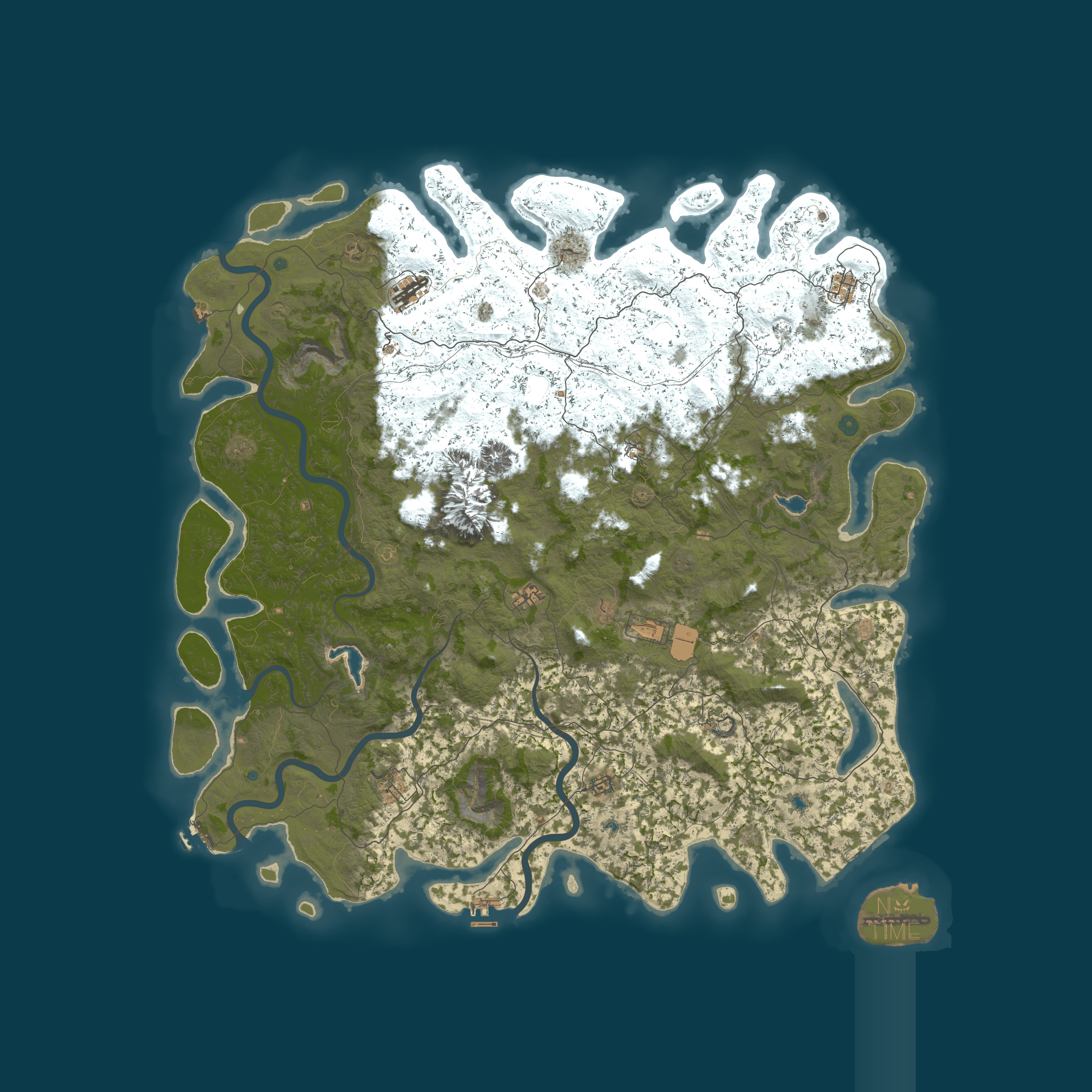 Map for NoTime US PvE 5x Custom [Events|SkillTree|Skins|RaidBases]