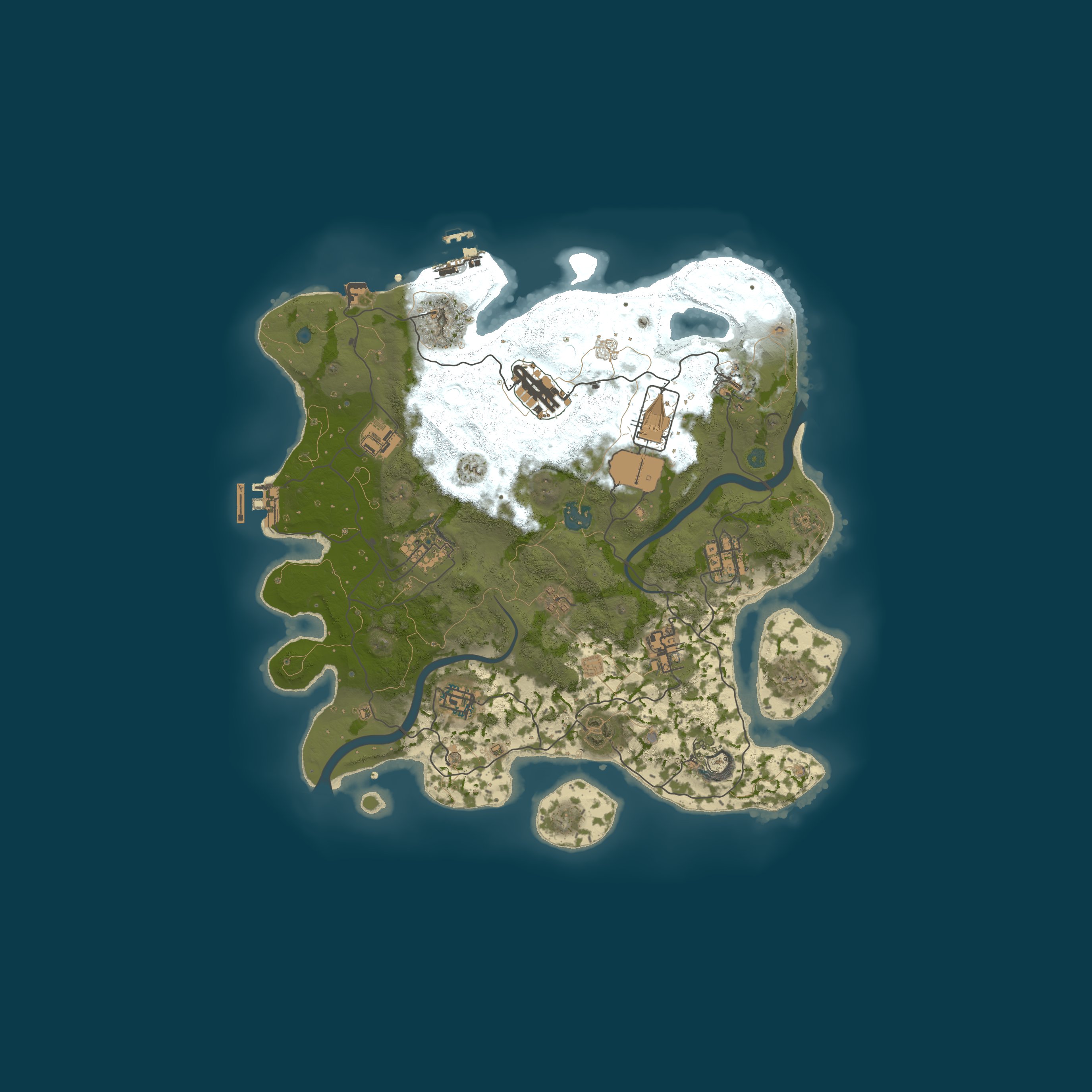 Procedural Map, size 3500, seed 2121109176
